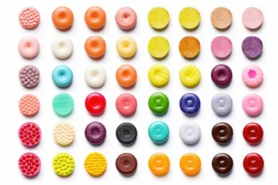 Collection Of Colorful Round Cosmetic Eyeshadow Pans