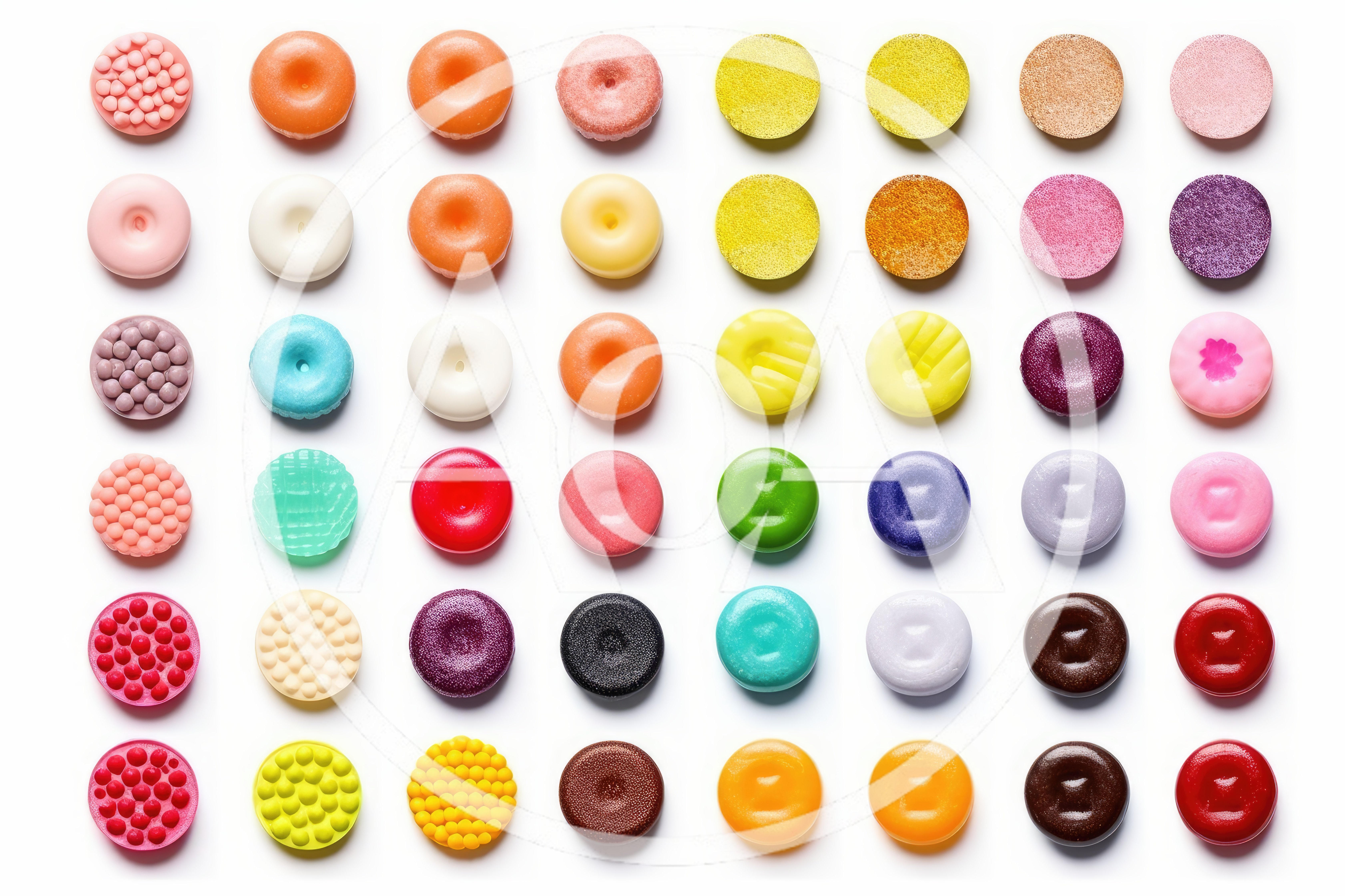 Collection Of Colorful Round Cosmetic Eyeshadow Pans