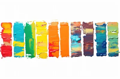 Colorful Acrylic Paint Swatches On White Background