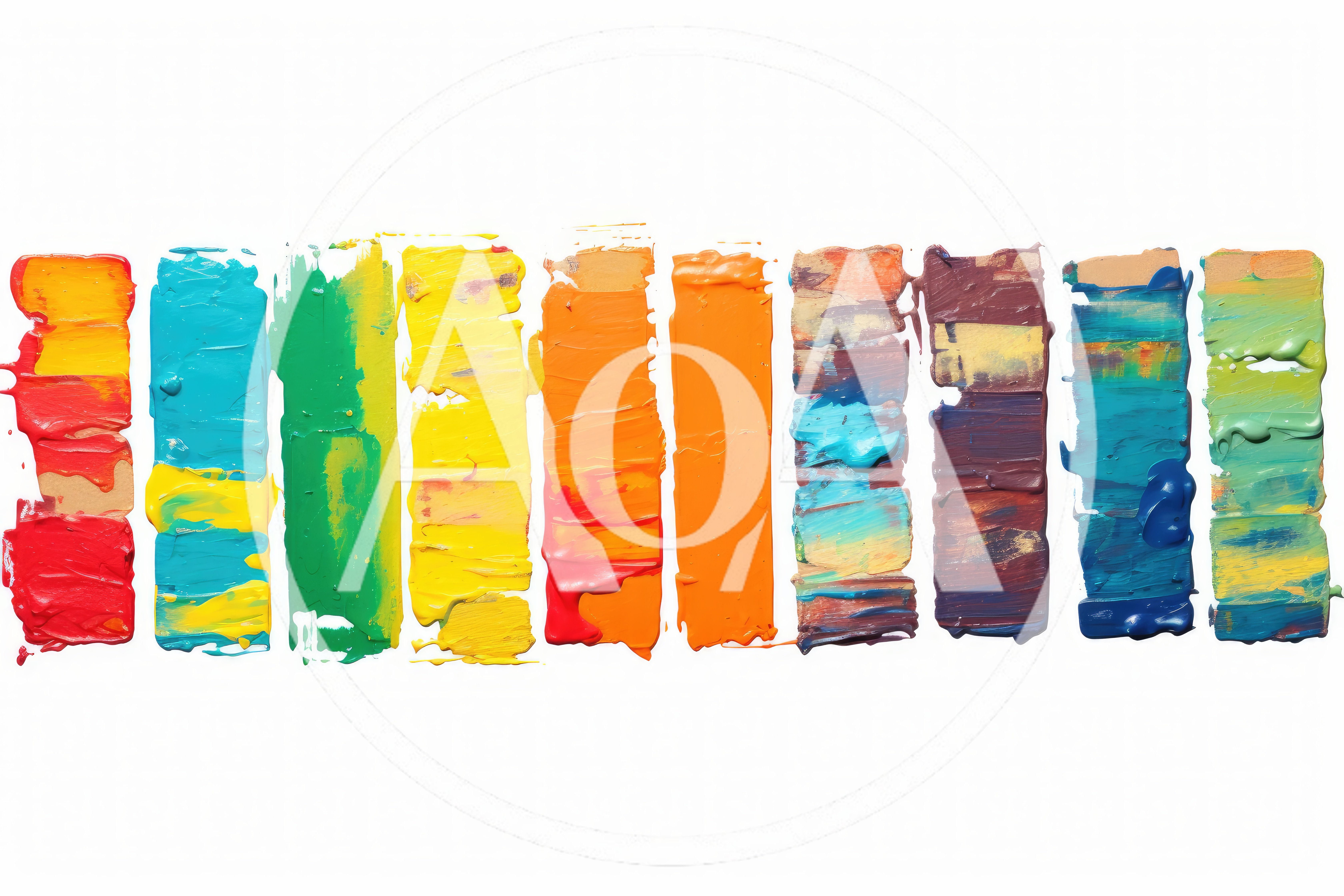 Colorful Acrylic Paint Swatches On White Background