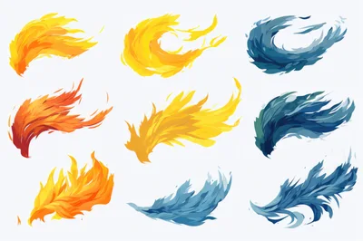 Set of Stylized Fire and Water Elemental Effects