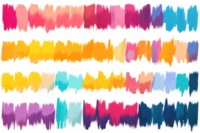 Abstract Watercolor Paint Brush Stroke Color Palette