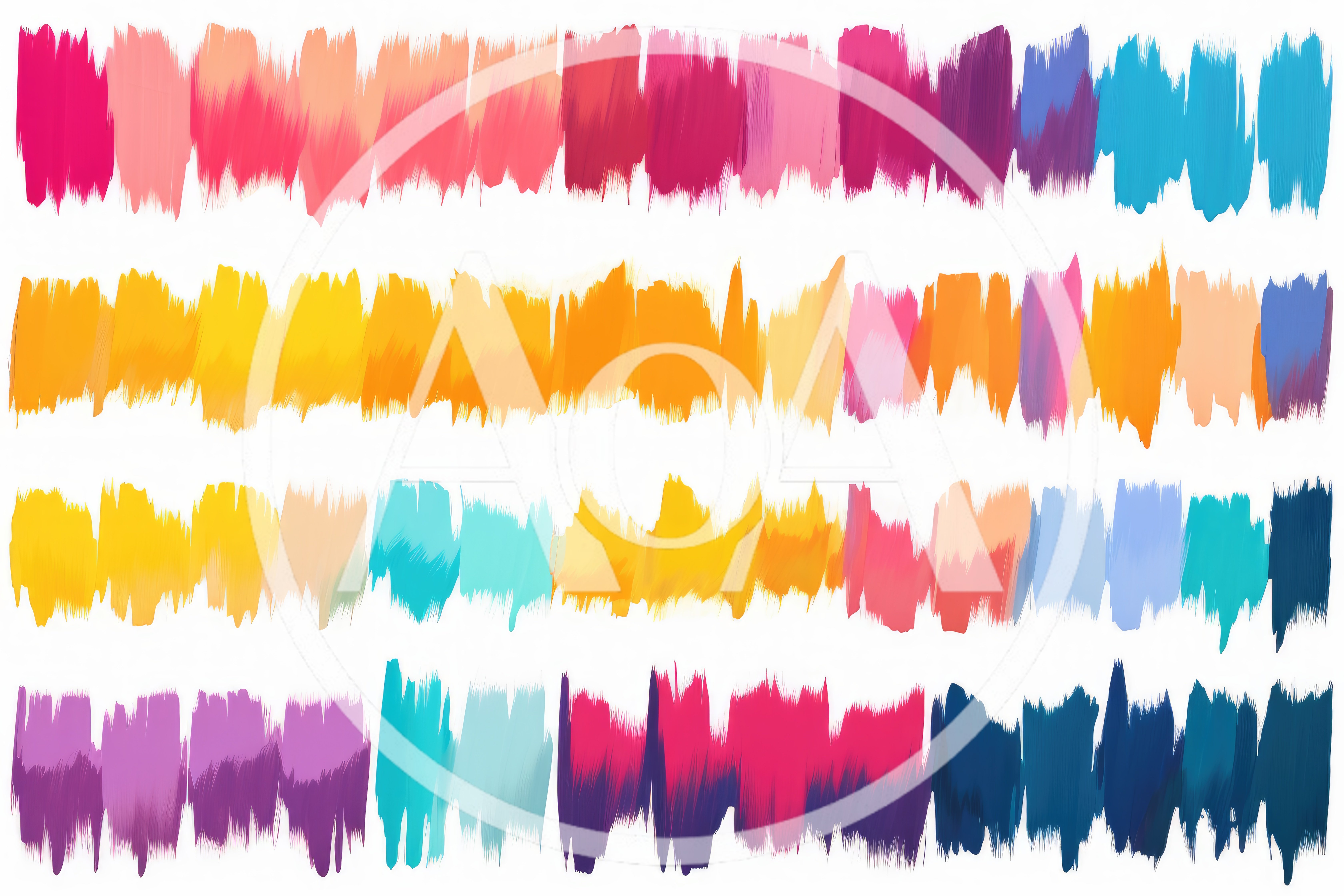 Abstract Watercolor Paint Brush Stroke Color Palette