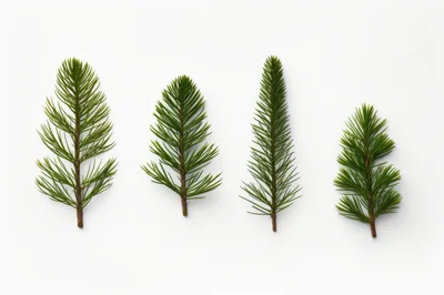 Four Distinct Evergreen Pine Tree Branches