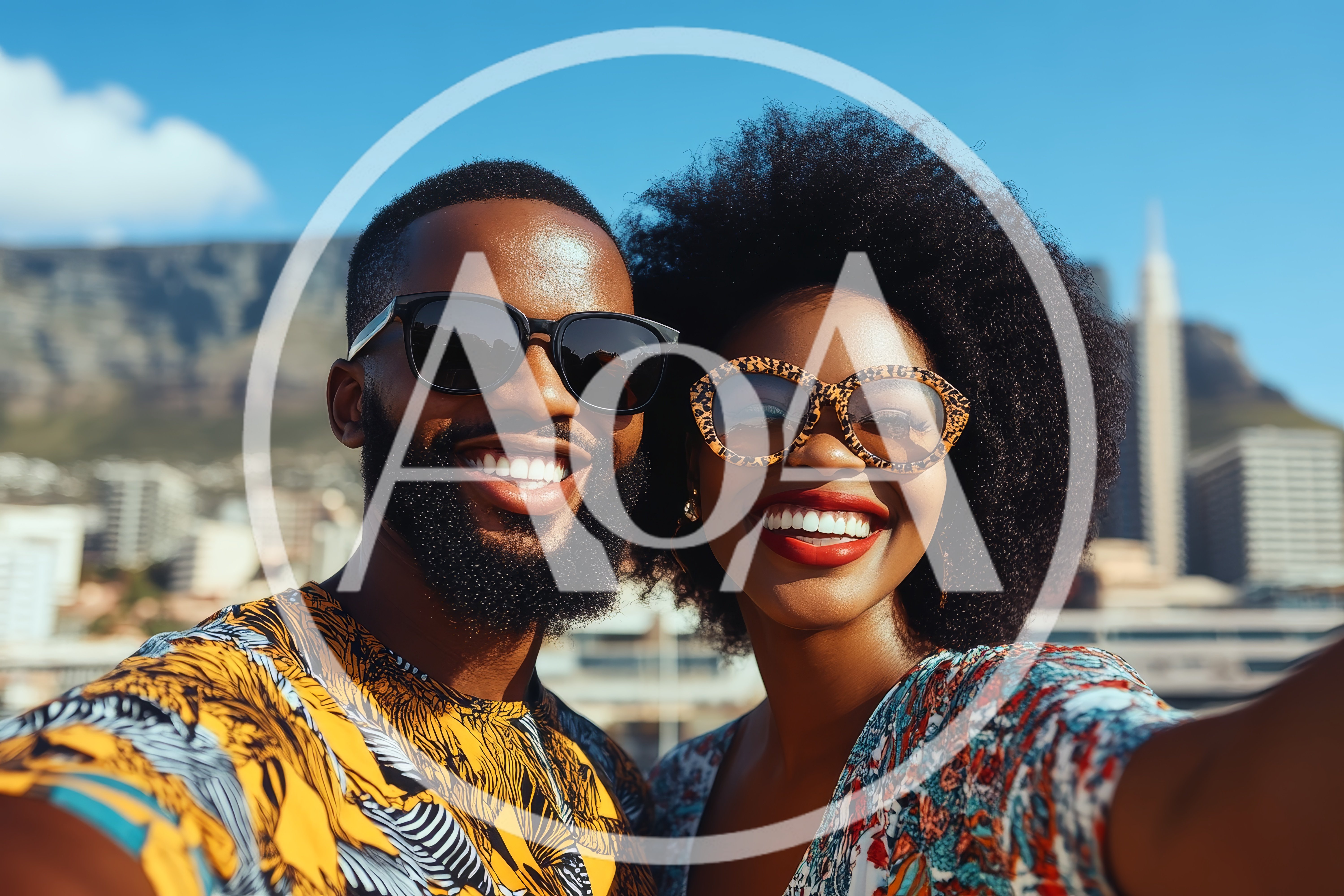 Happy Couple Taking A Selfie In Cape Town