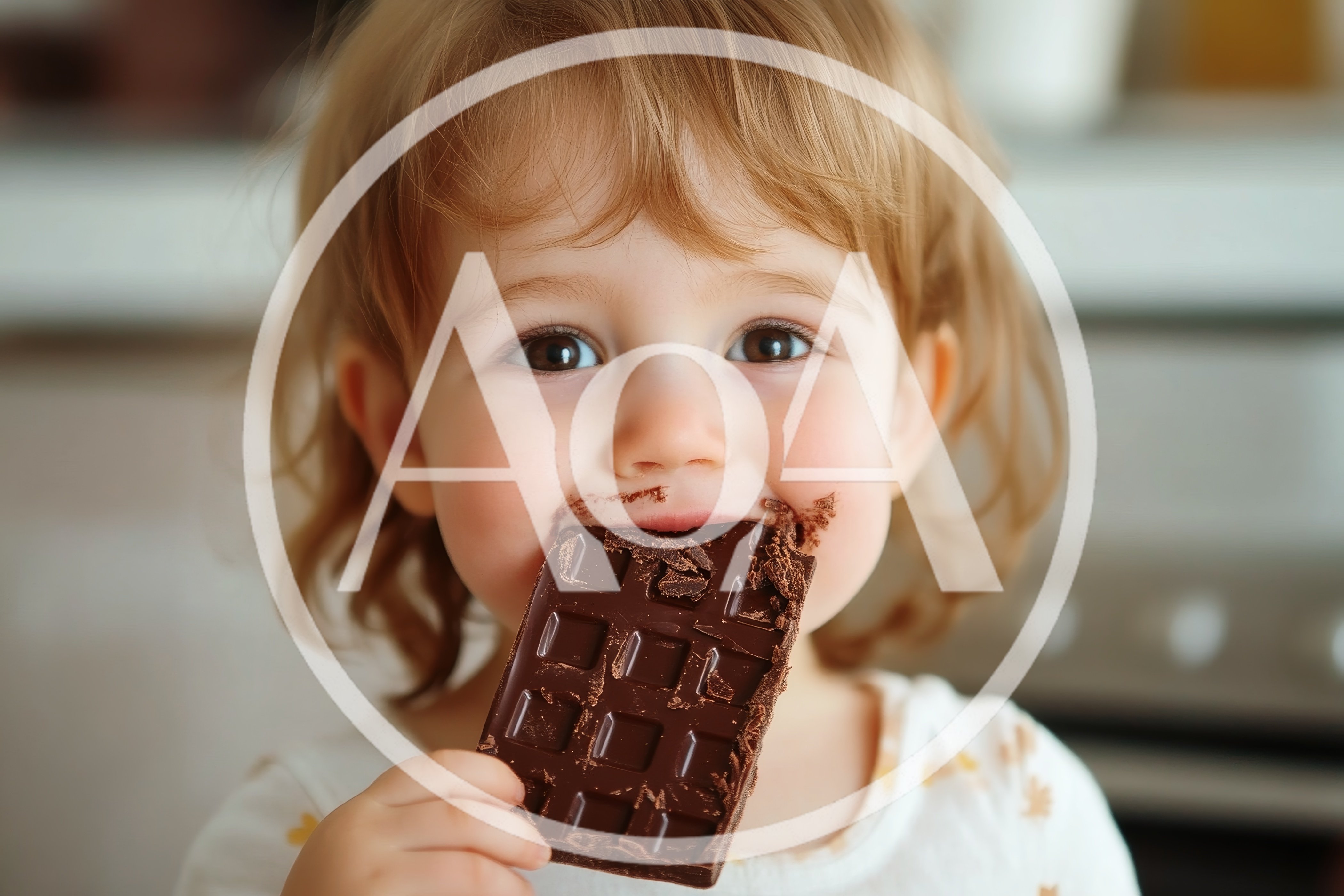 Toddler Eating A Piece Of Dark Chocolate