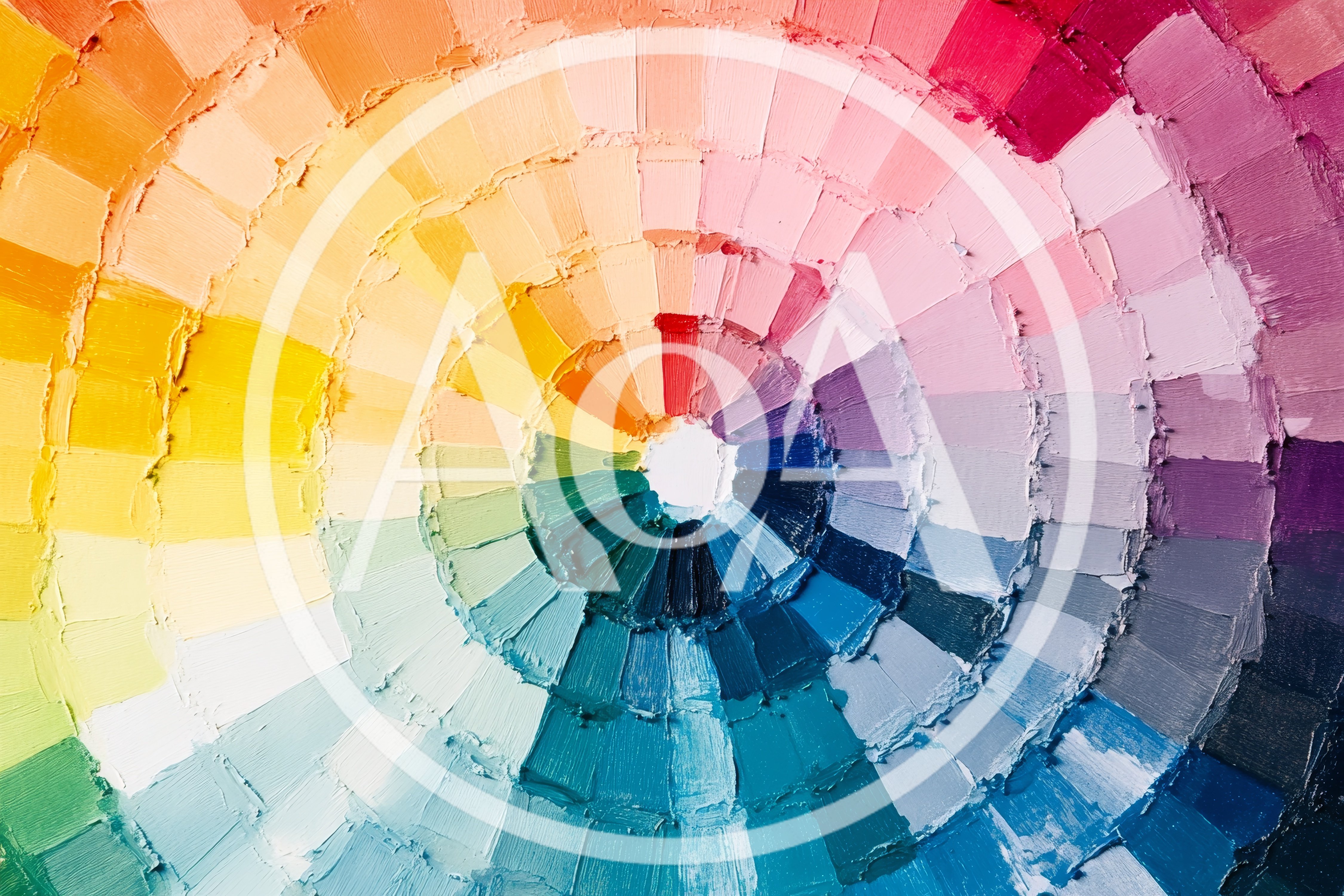 Circular Color Palette With Oil Paint Swatches