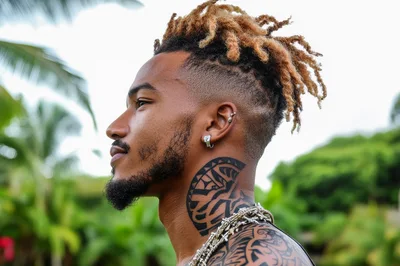 Profile Portrait Of A Young Man With Tattoos