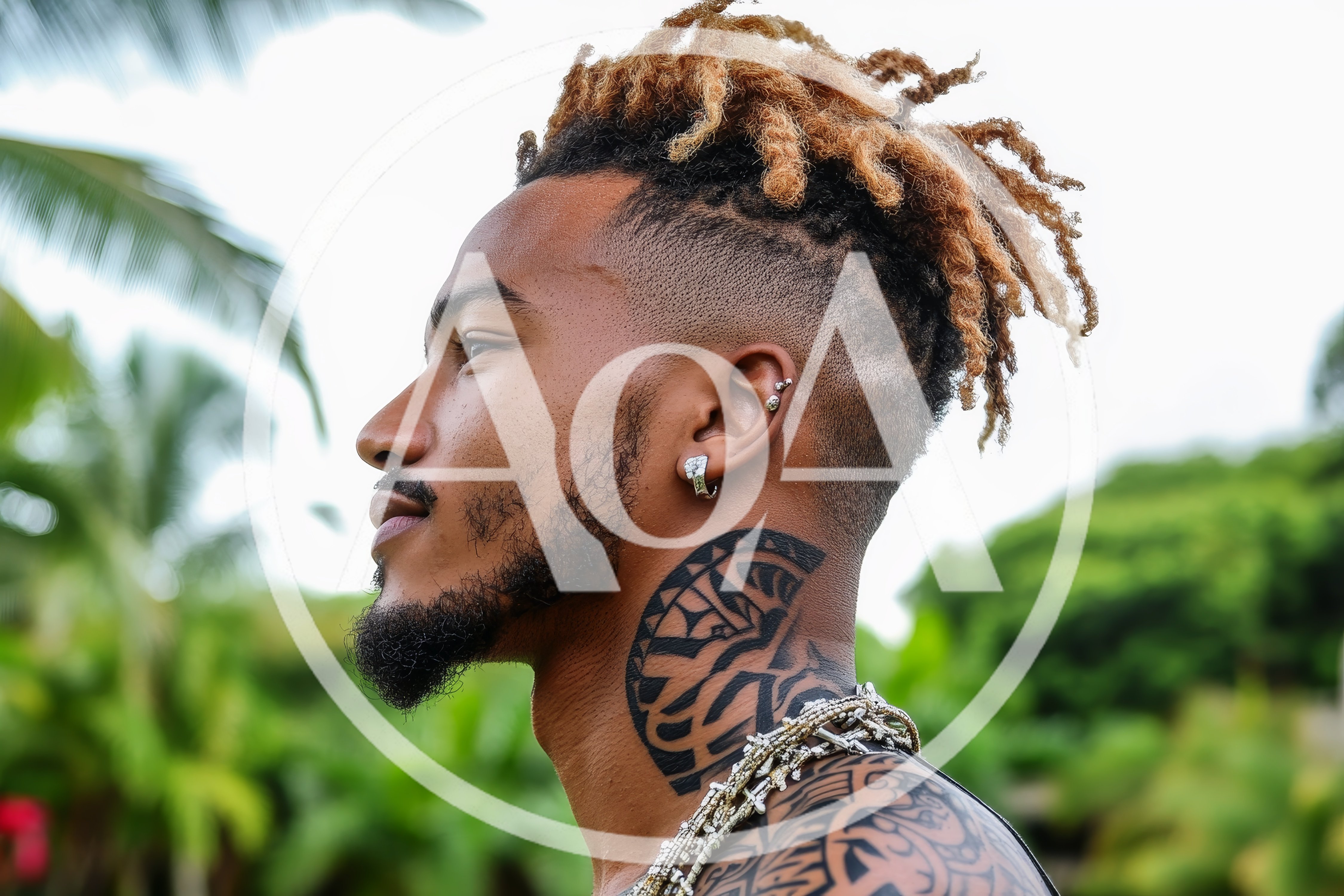 Profile Portrait Of A Young Man With Tattoos