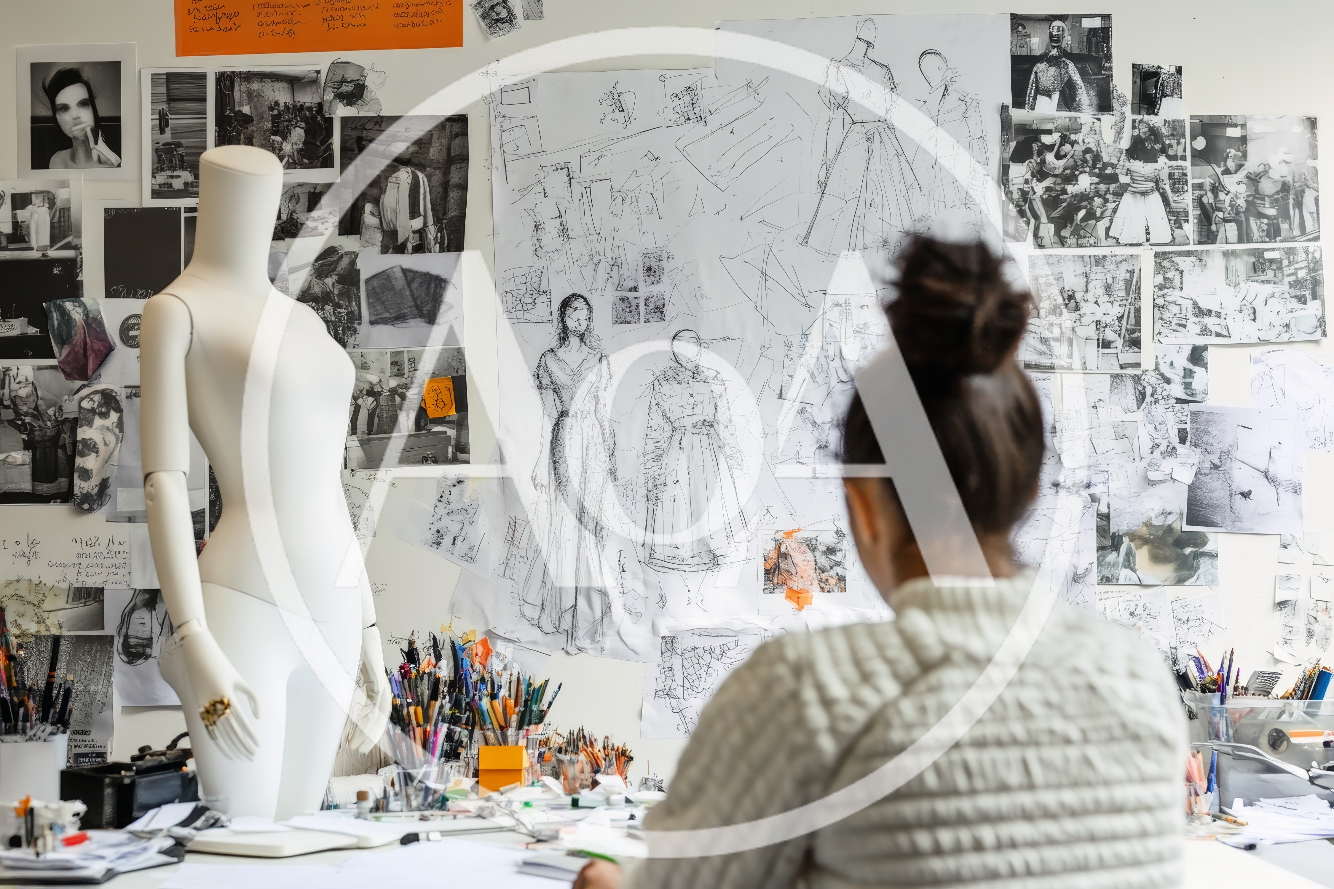 Fashion Designer Working In A Creative Studio