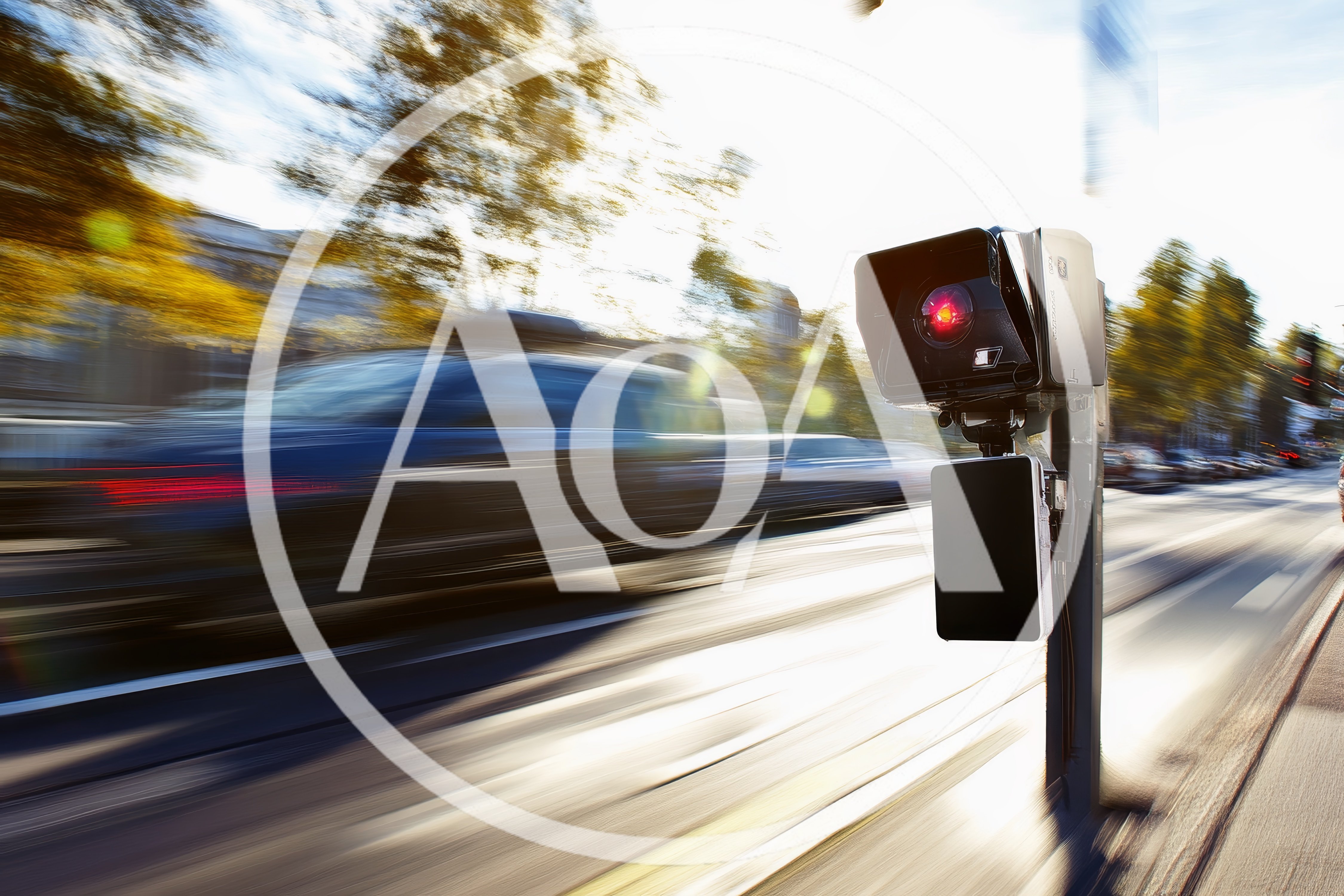 Speed Camera Monitoring Traffic on Urban Road