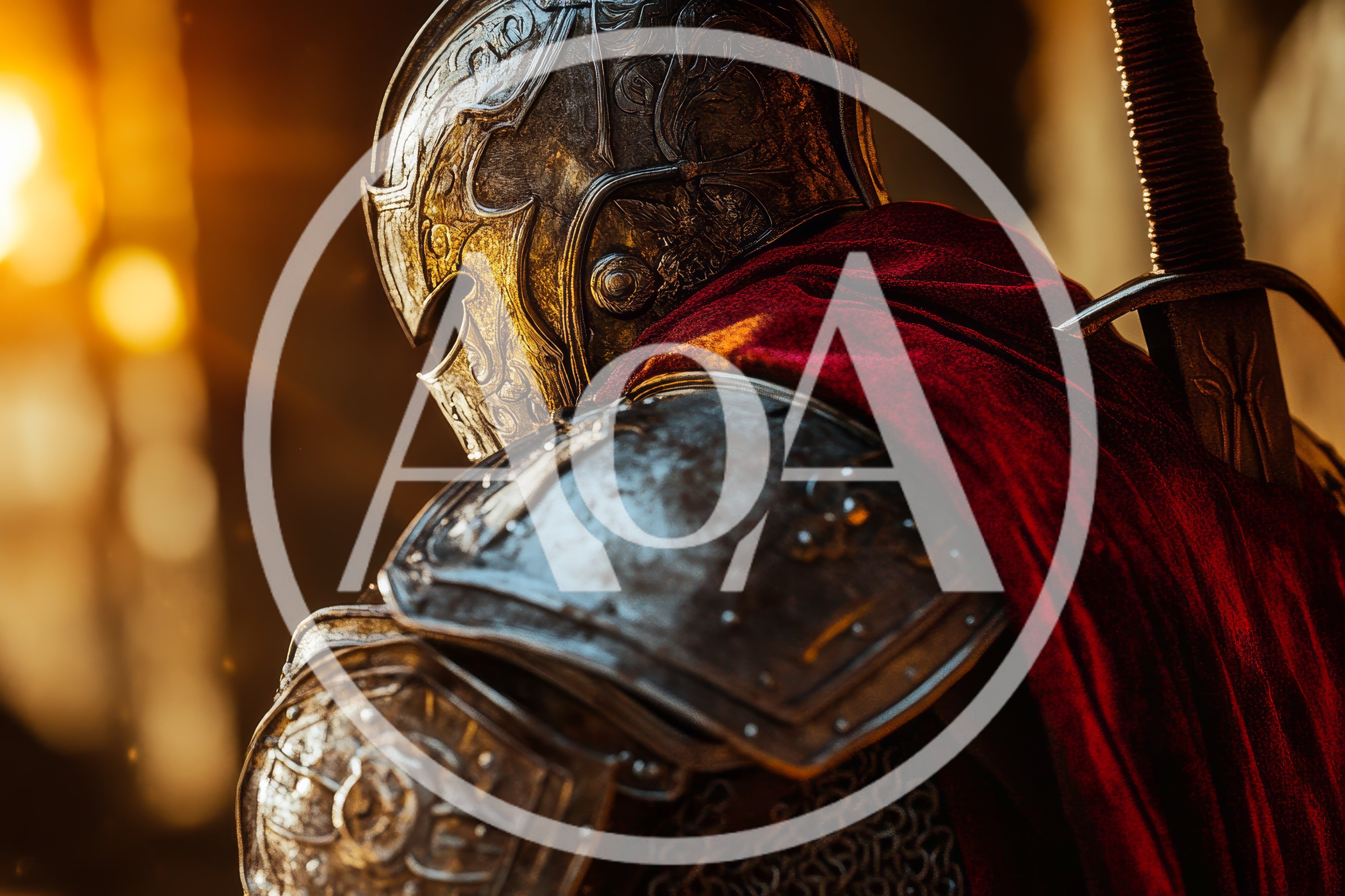Close Up Of A Medieval Knight In Ornate Armor
