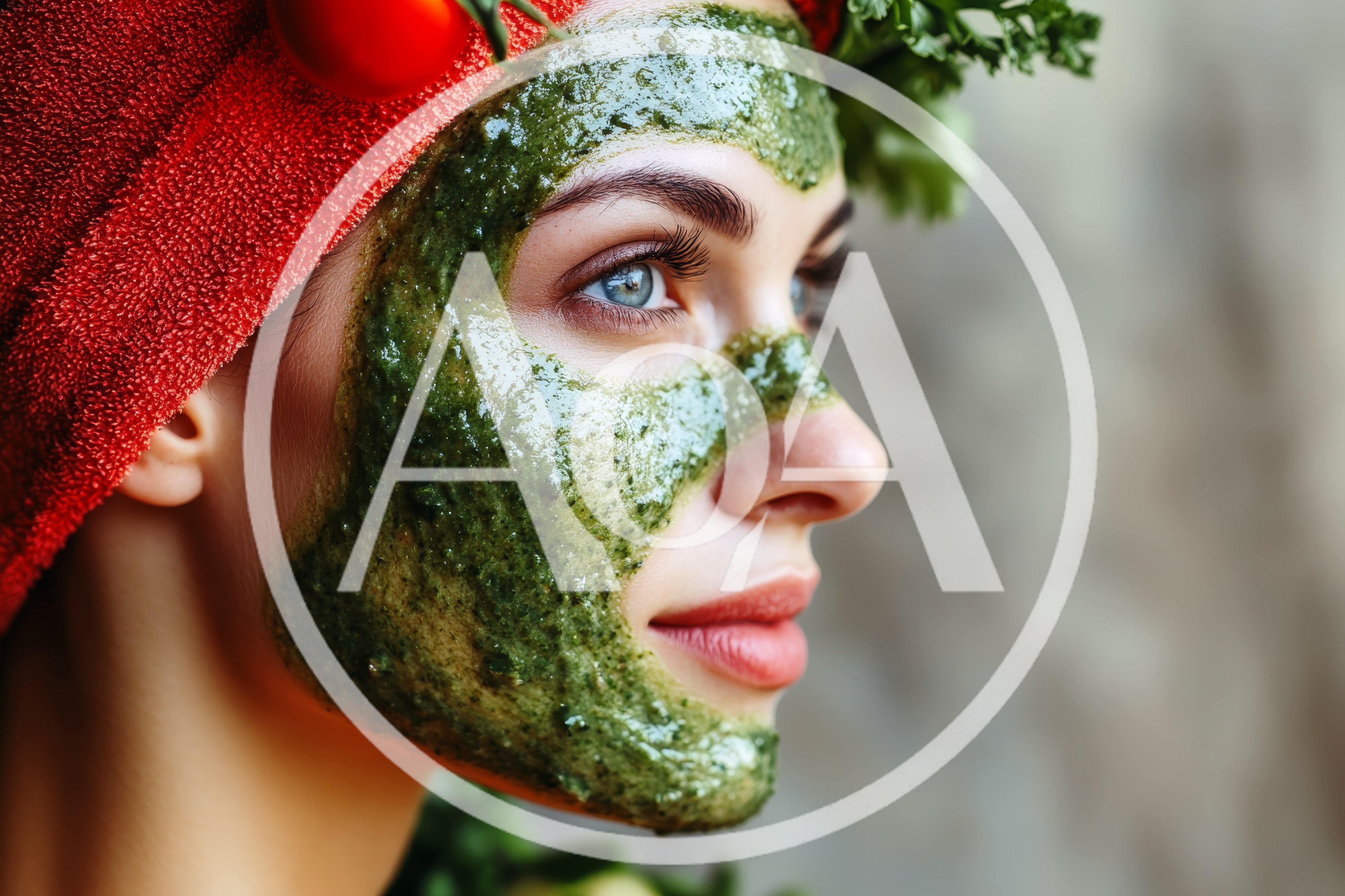 Young Woman Applying Natural Green Face Mask