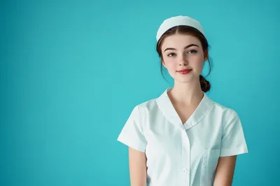Portrait Of A Young Female Nurse In Uniform