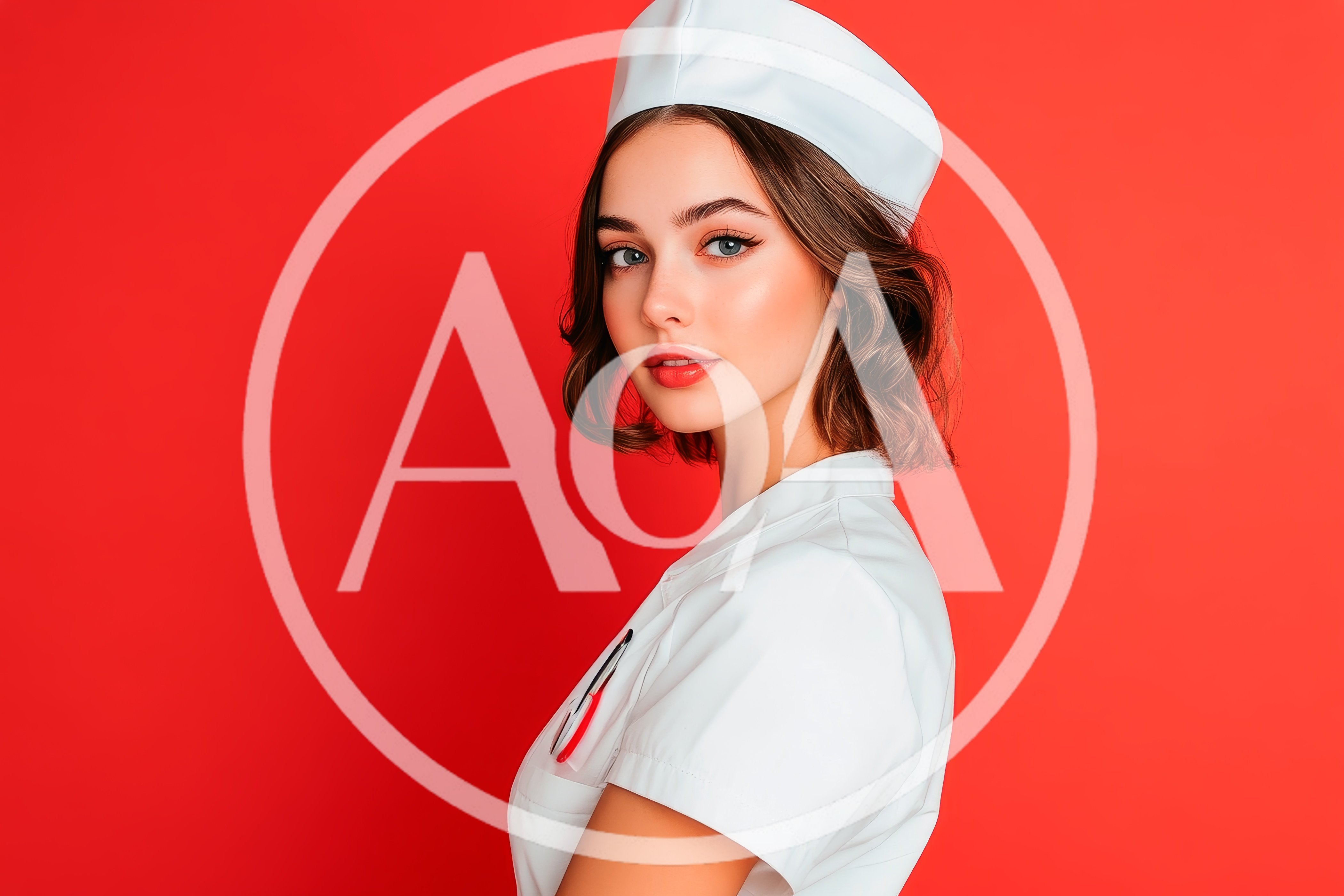 Portrait Of A Beautiful Young Nurse In Uniform