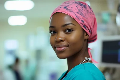 Portrait Of A Young Female Nurse In Hospital