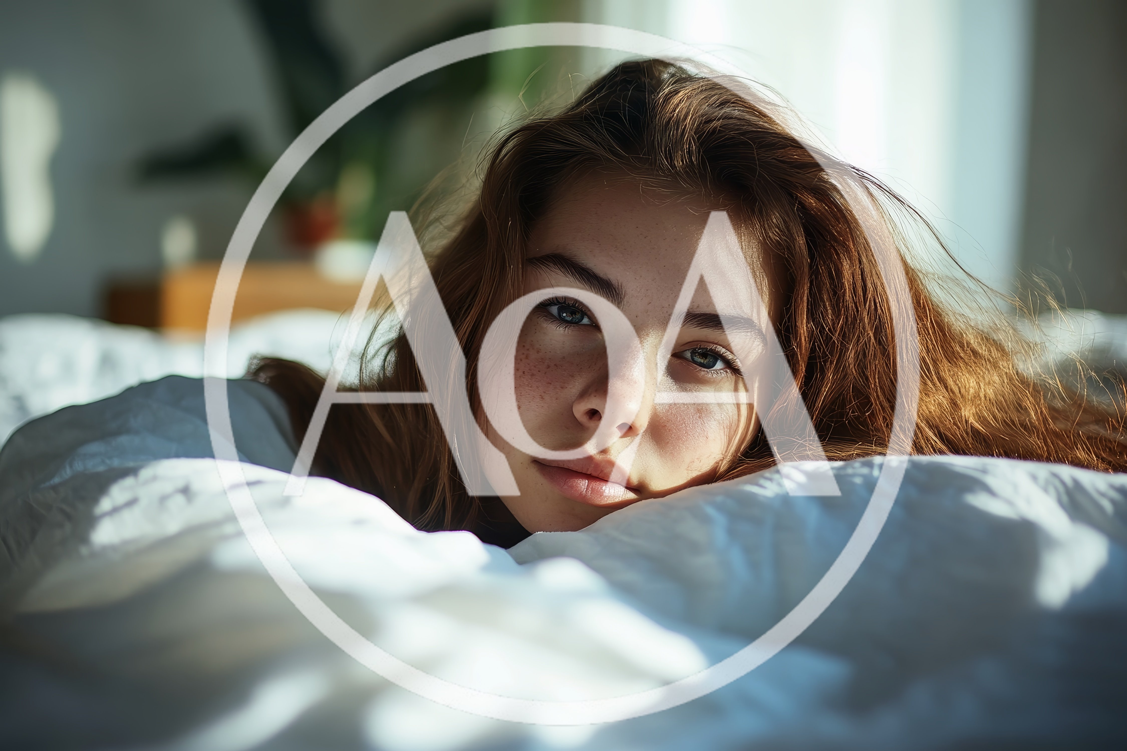 Young Woman Resting In Bed During Morning Sunlight