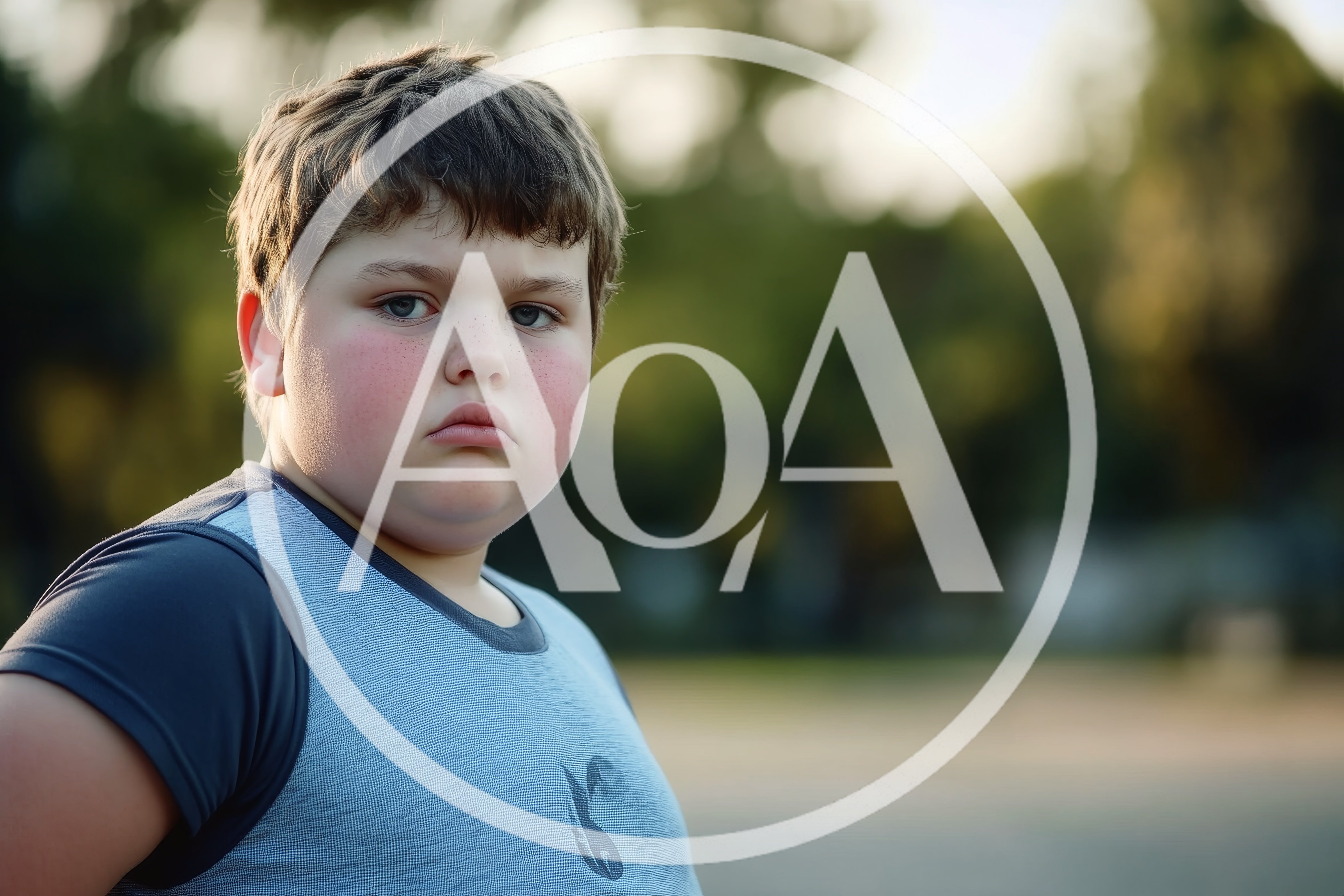Portrait Of A Serious Young Boy Outdoors