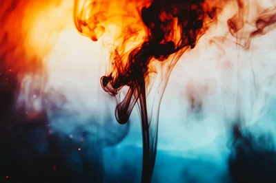 Abstract Ink Diffusion In Water With Vibrant Colors