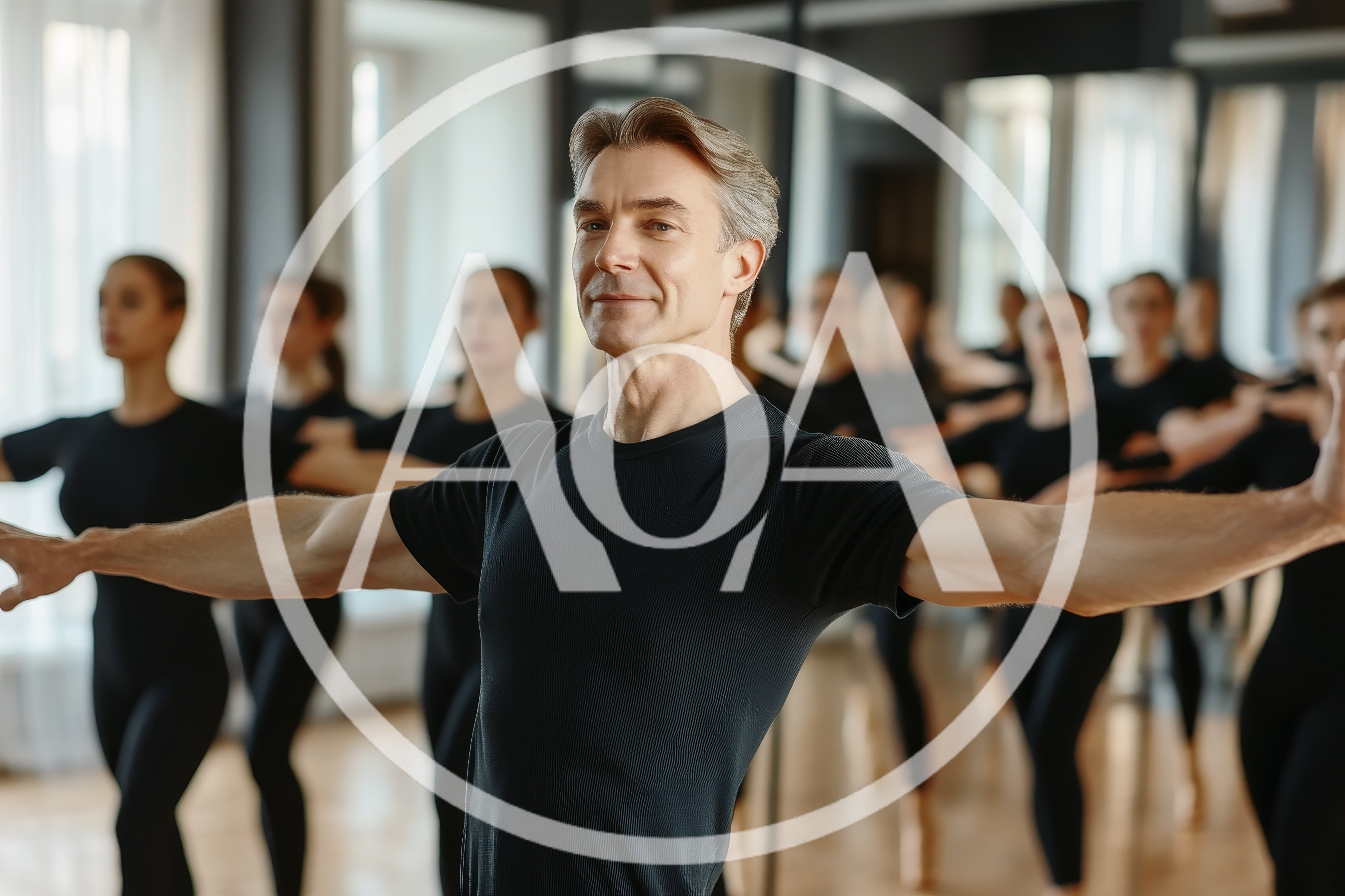 Male Ballet Instructor Leading Dance Class