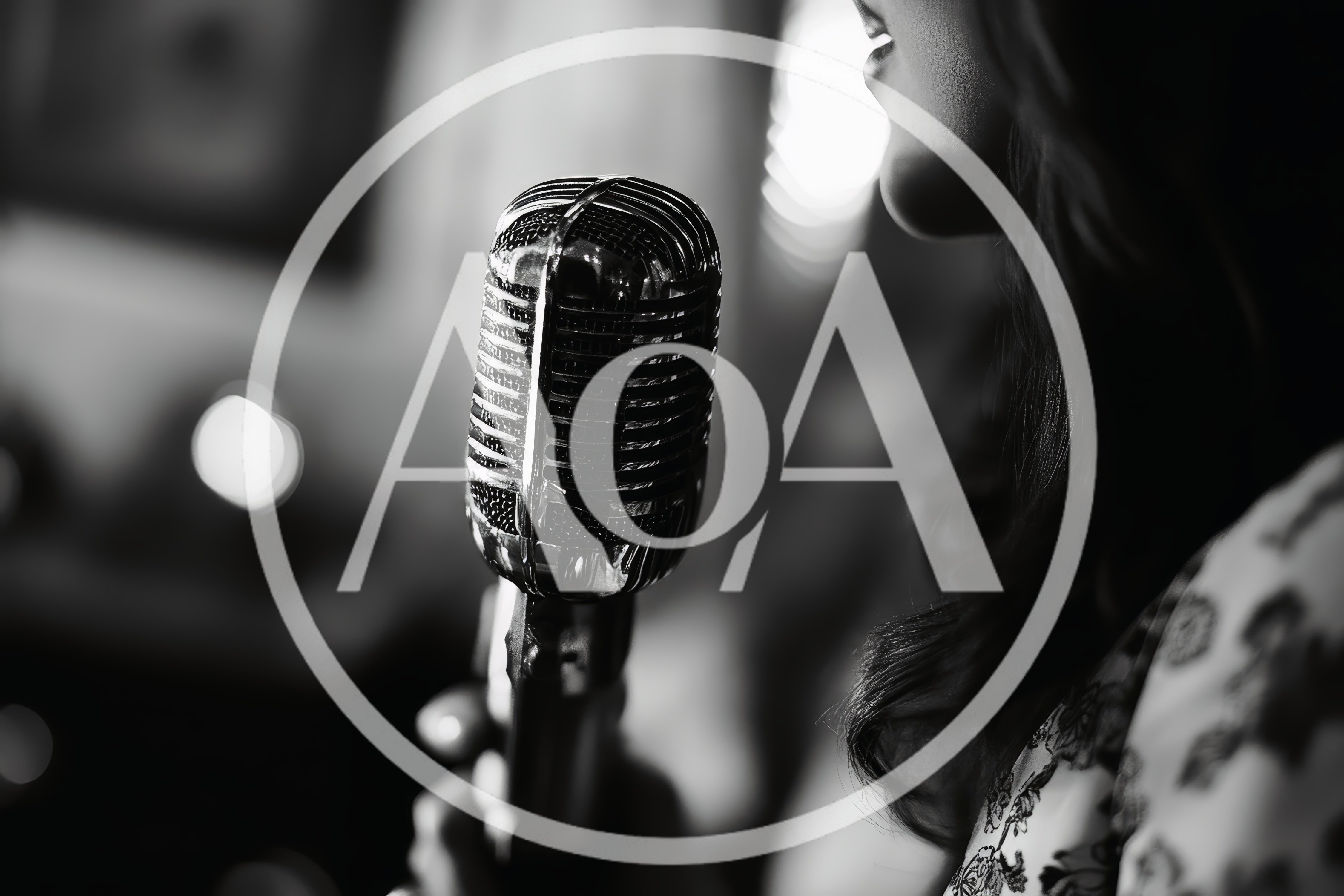 Close Up Of A Singer Using A Vintage Microphone