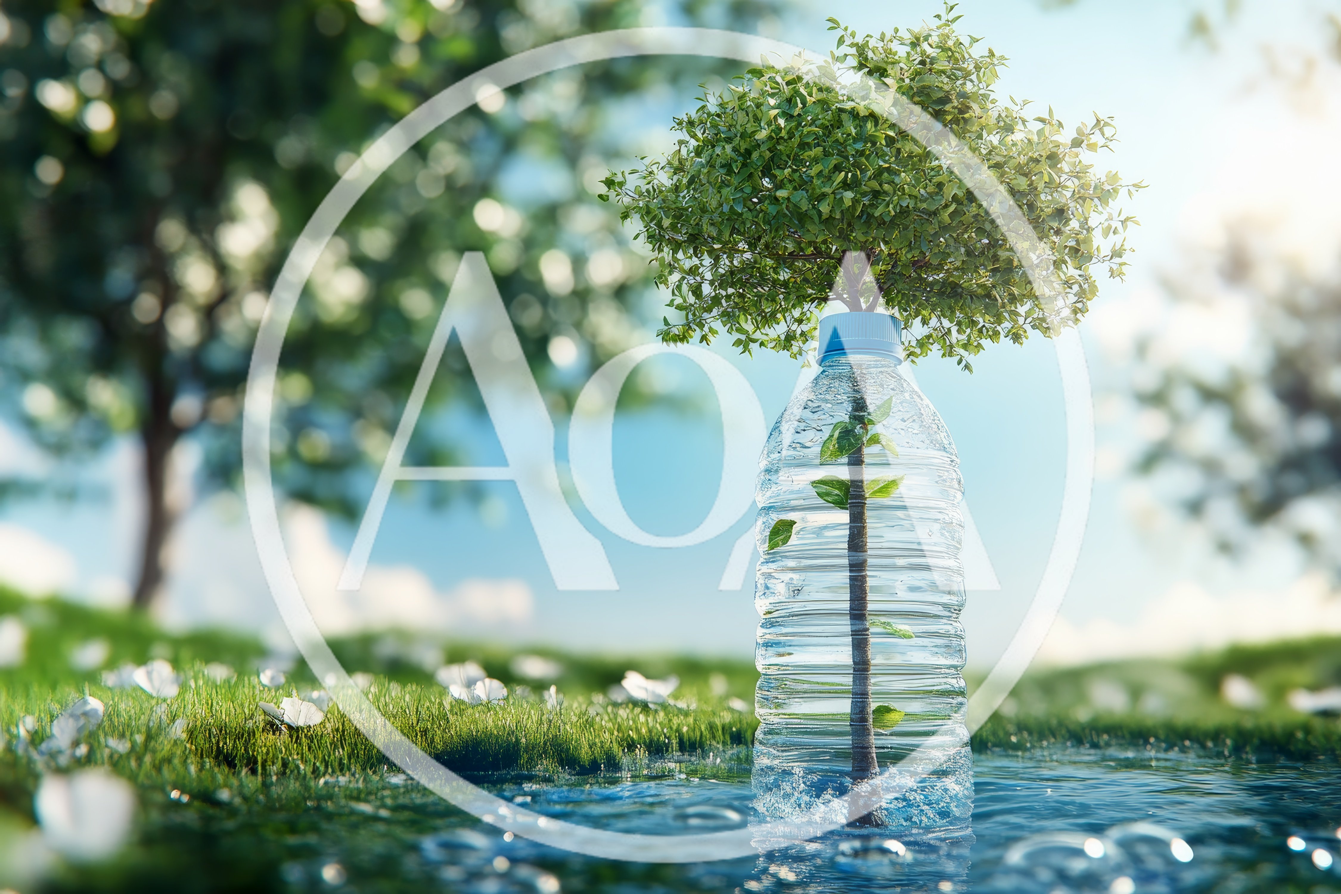 Small Tree Growing Inside A Plastic Water Bottle