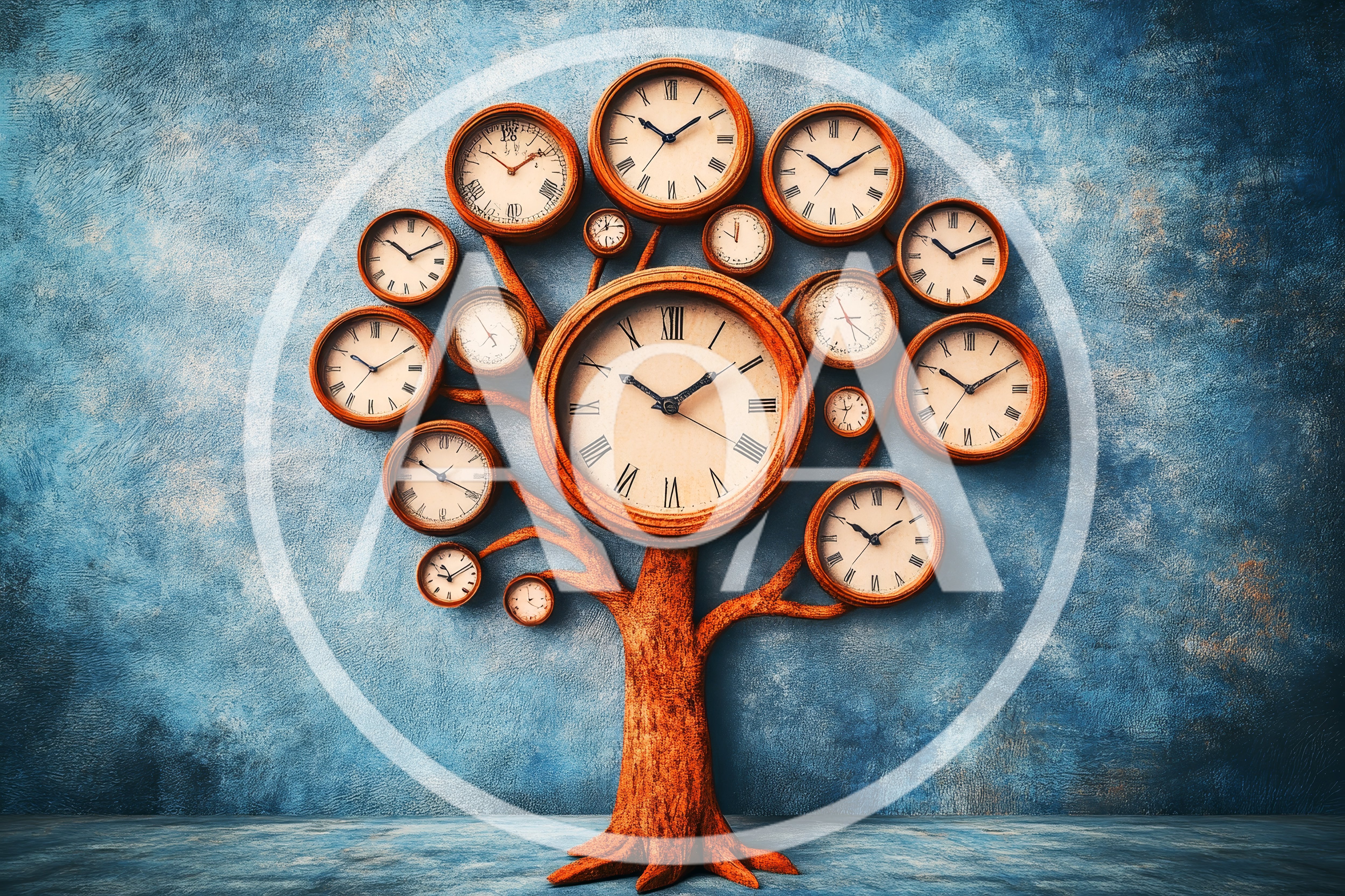 Surreal Tree Sculpture Made Of Multiple Analog Clocks