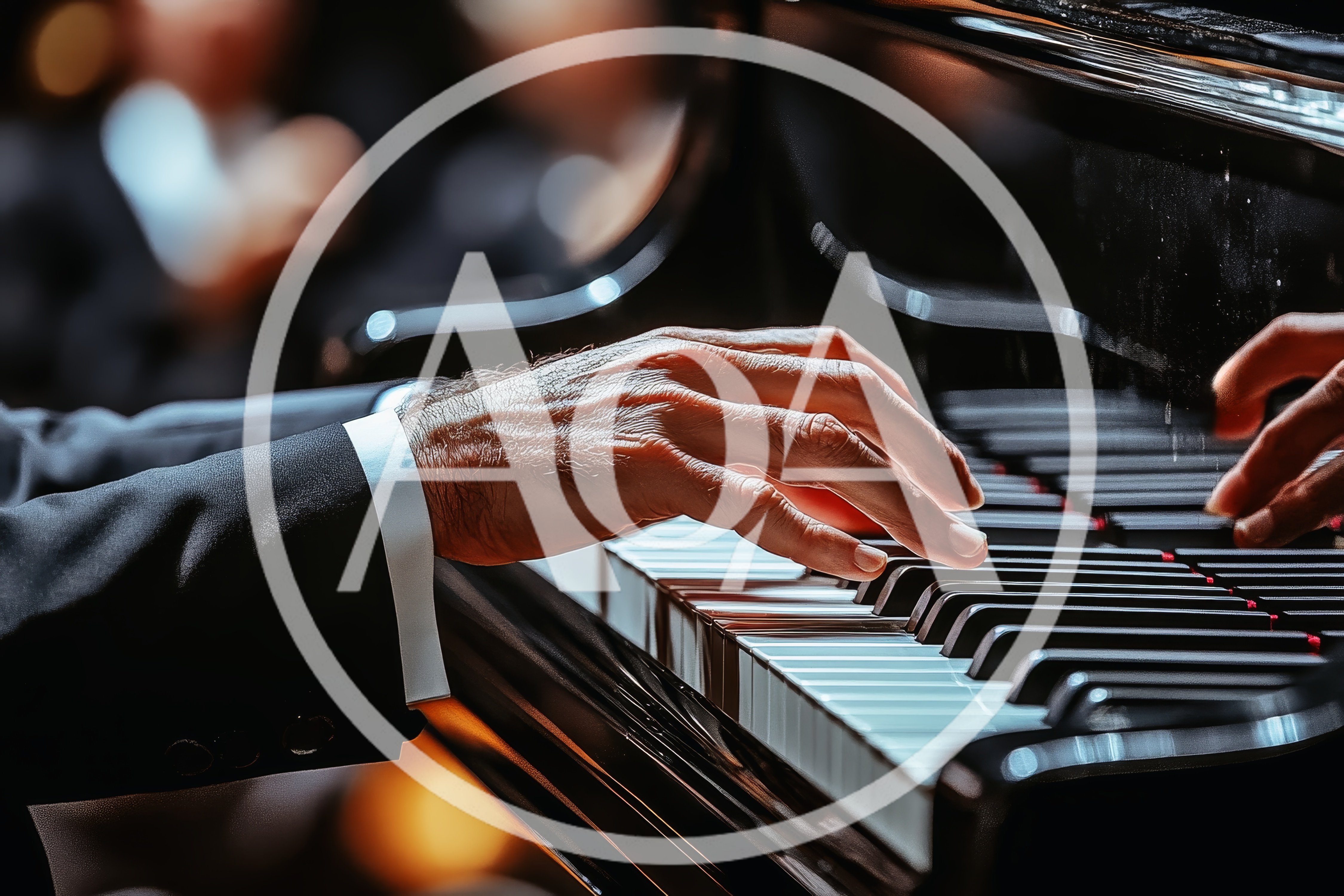 Close Up Of Pianist Hands Playing Grand Piano