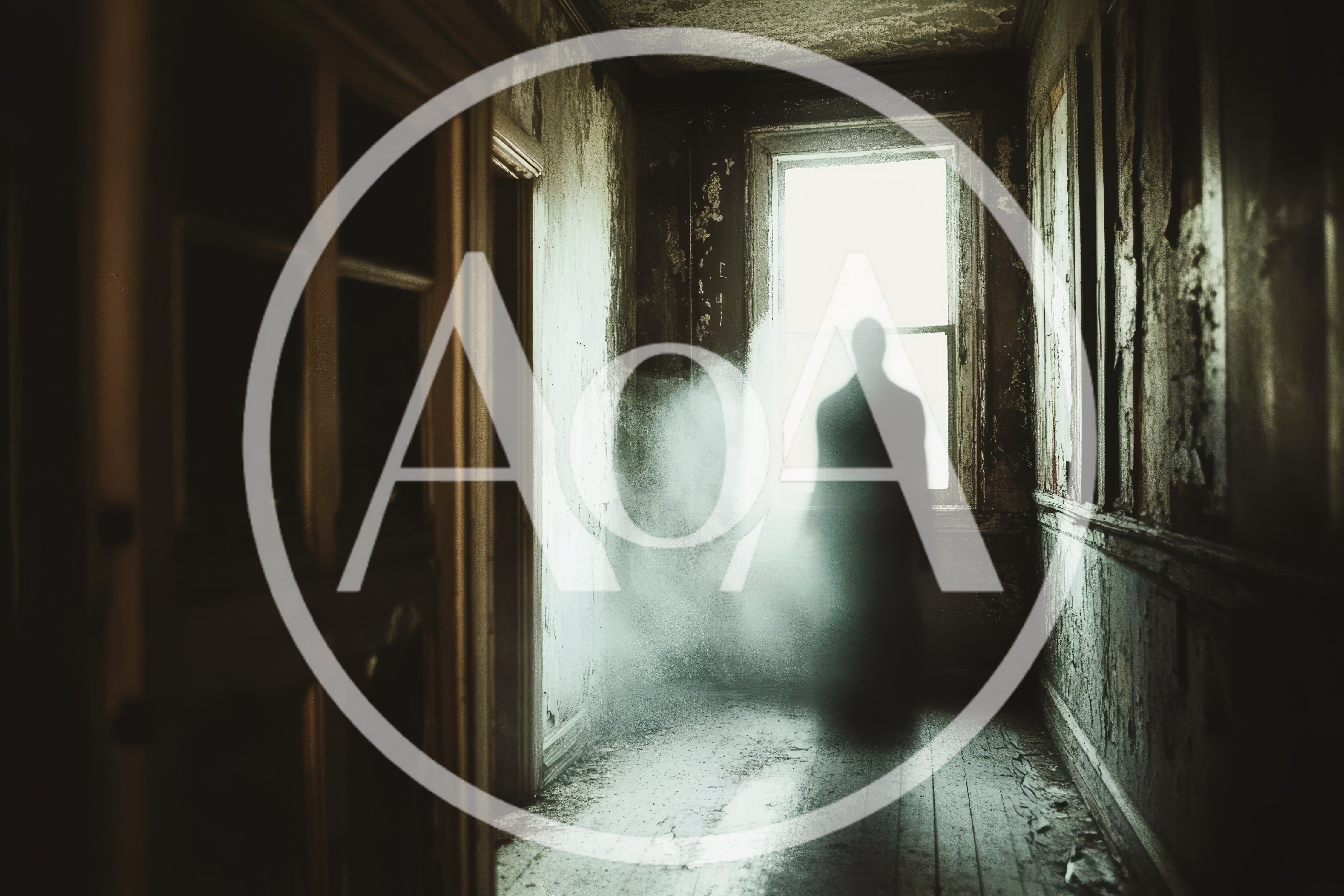 Ghostly Silhouette Standing In An Abandoned Hallway