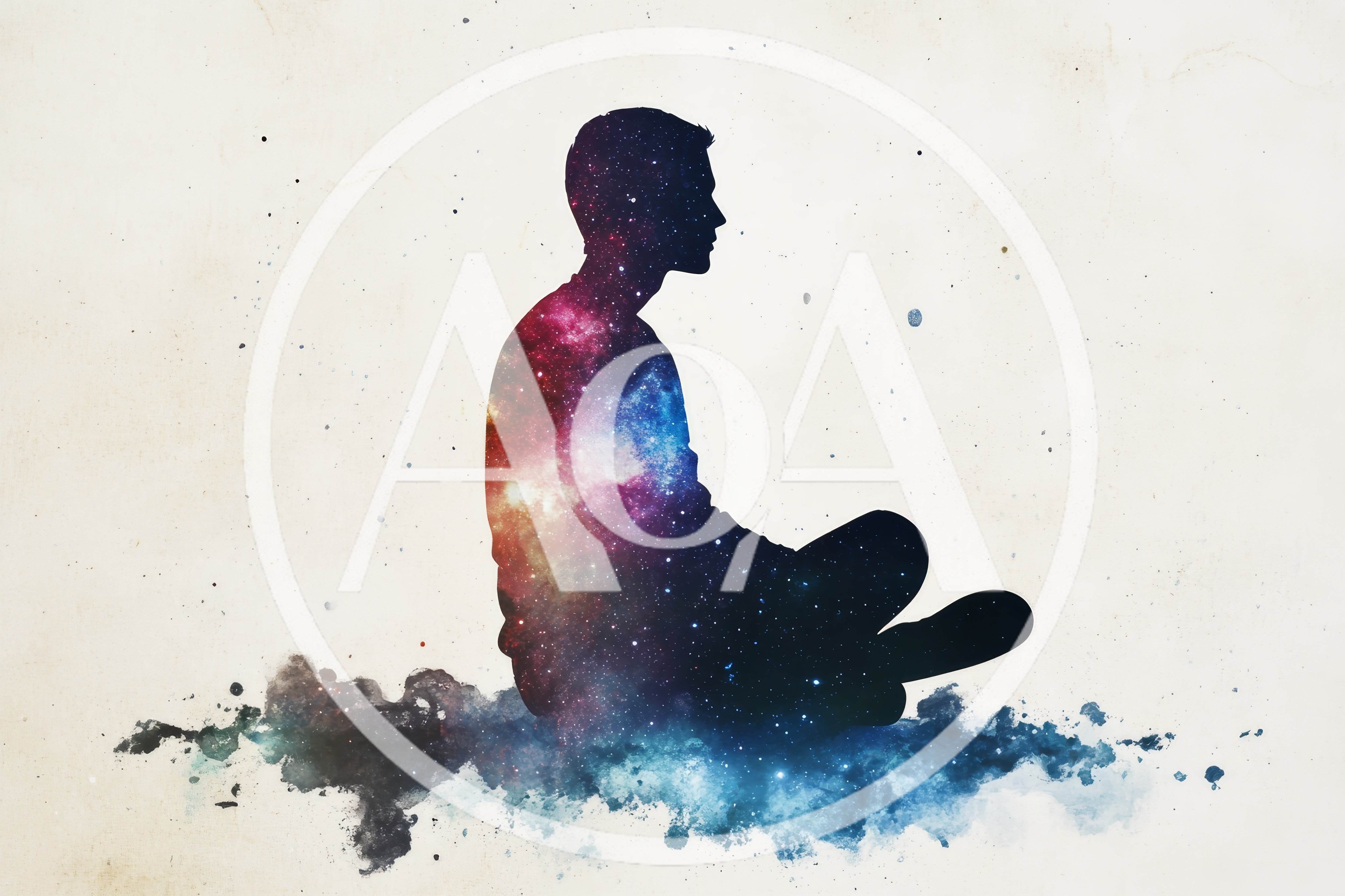 Silhouette Of A Person Meditating In Space