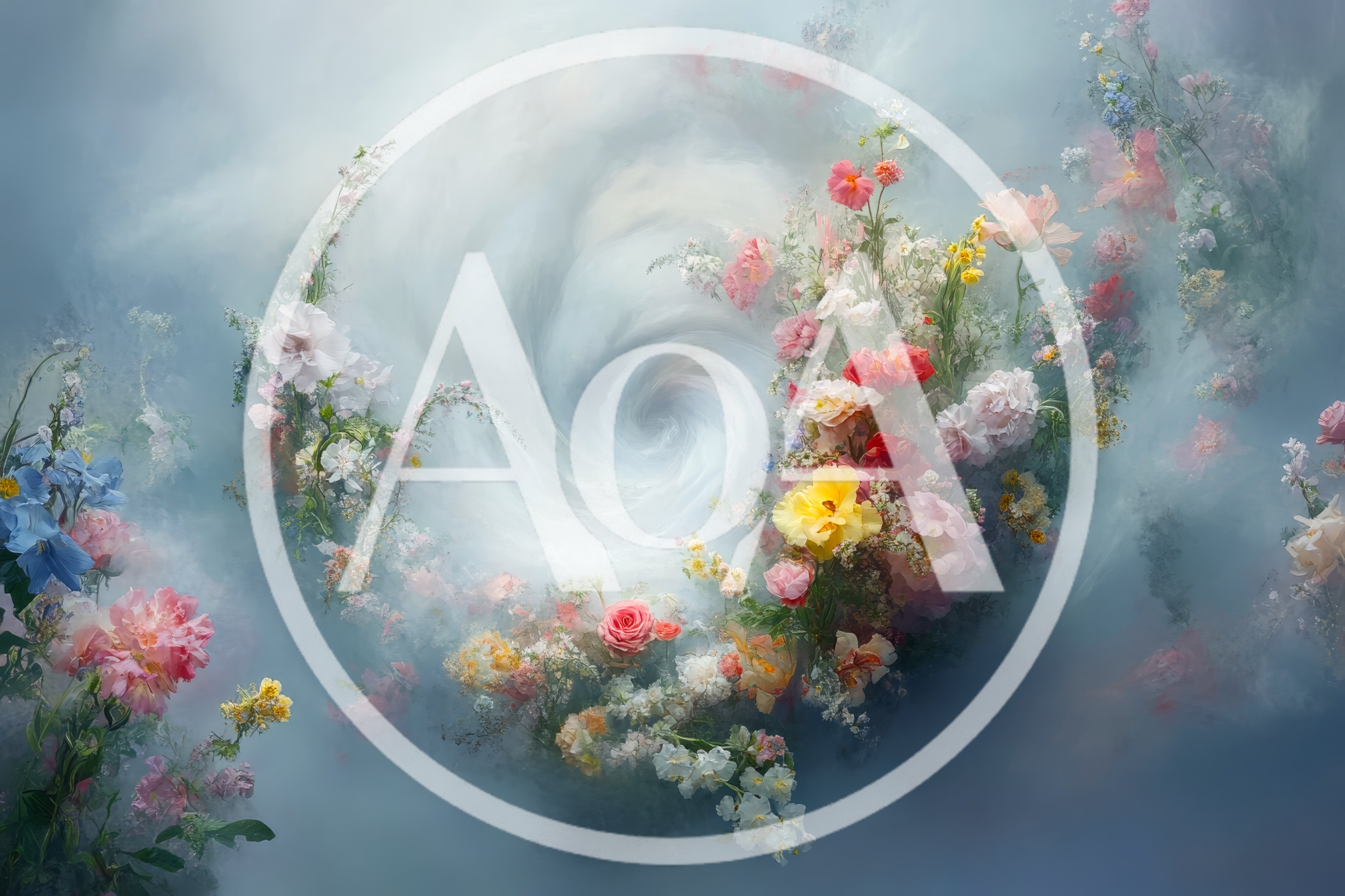 Ethereal Floral Swirl In Misty Atmosphere