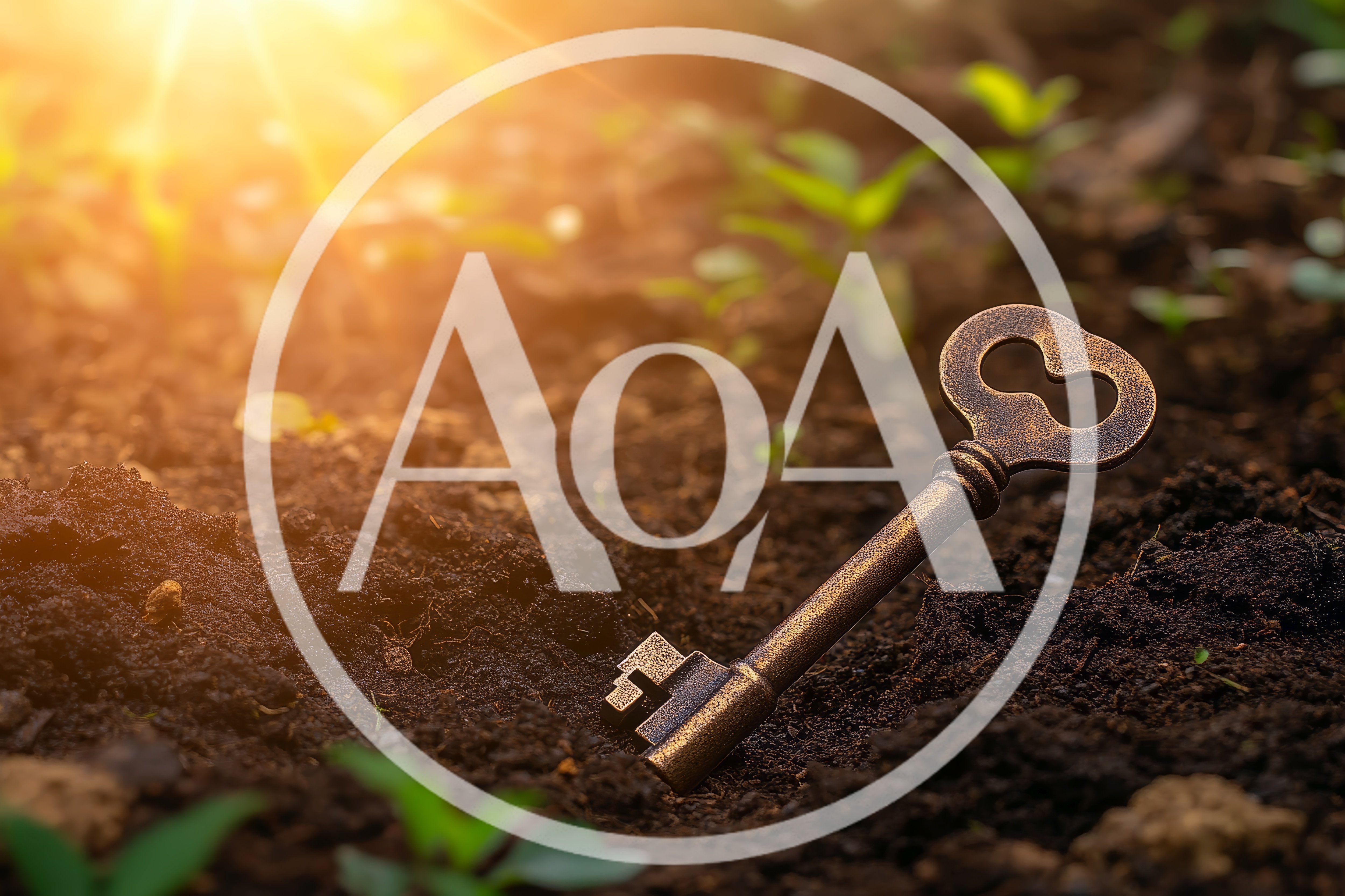 Antique Skeleton Key Resting In Dark Garden Soil