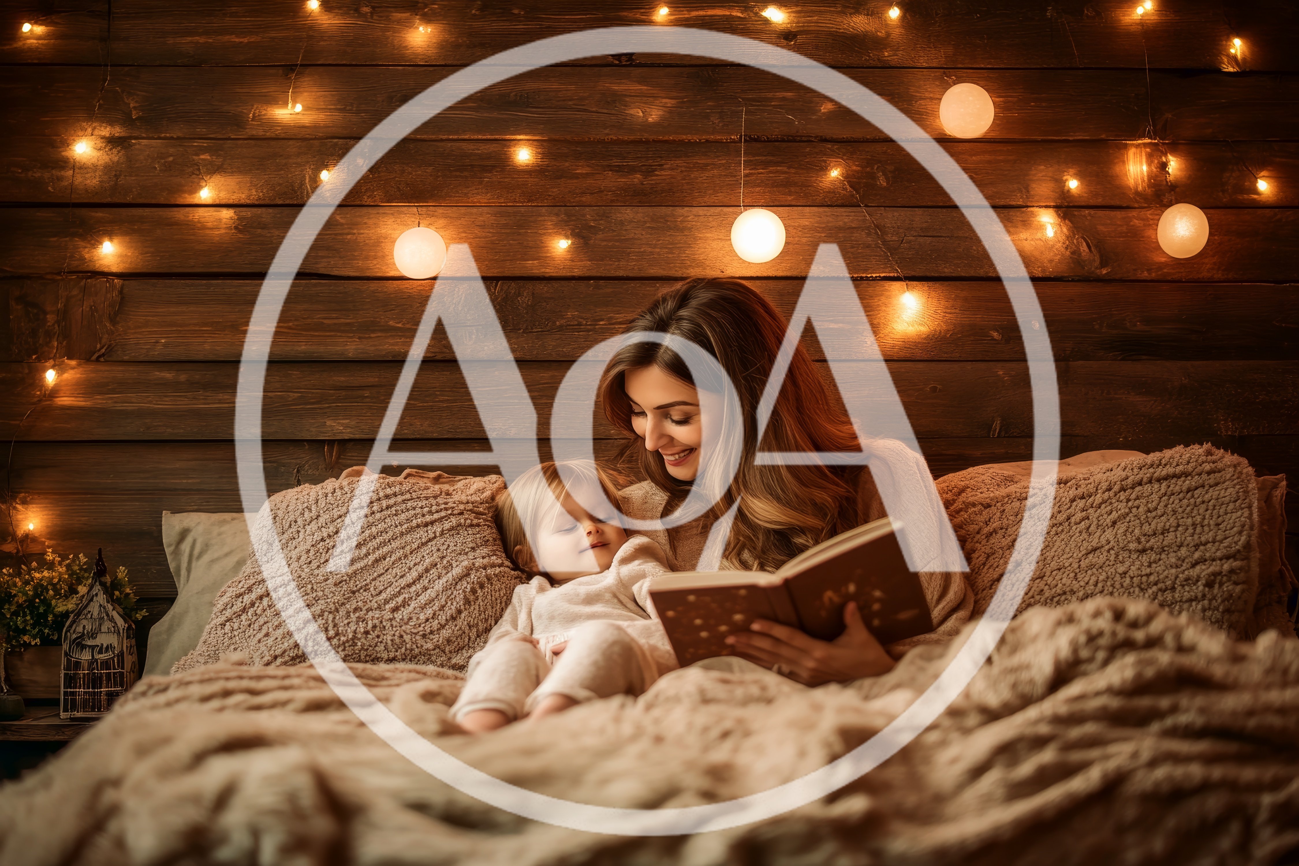 Mother Reading Bedtime Story To Toddler Daughter