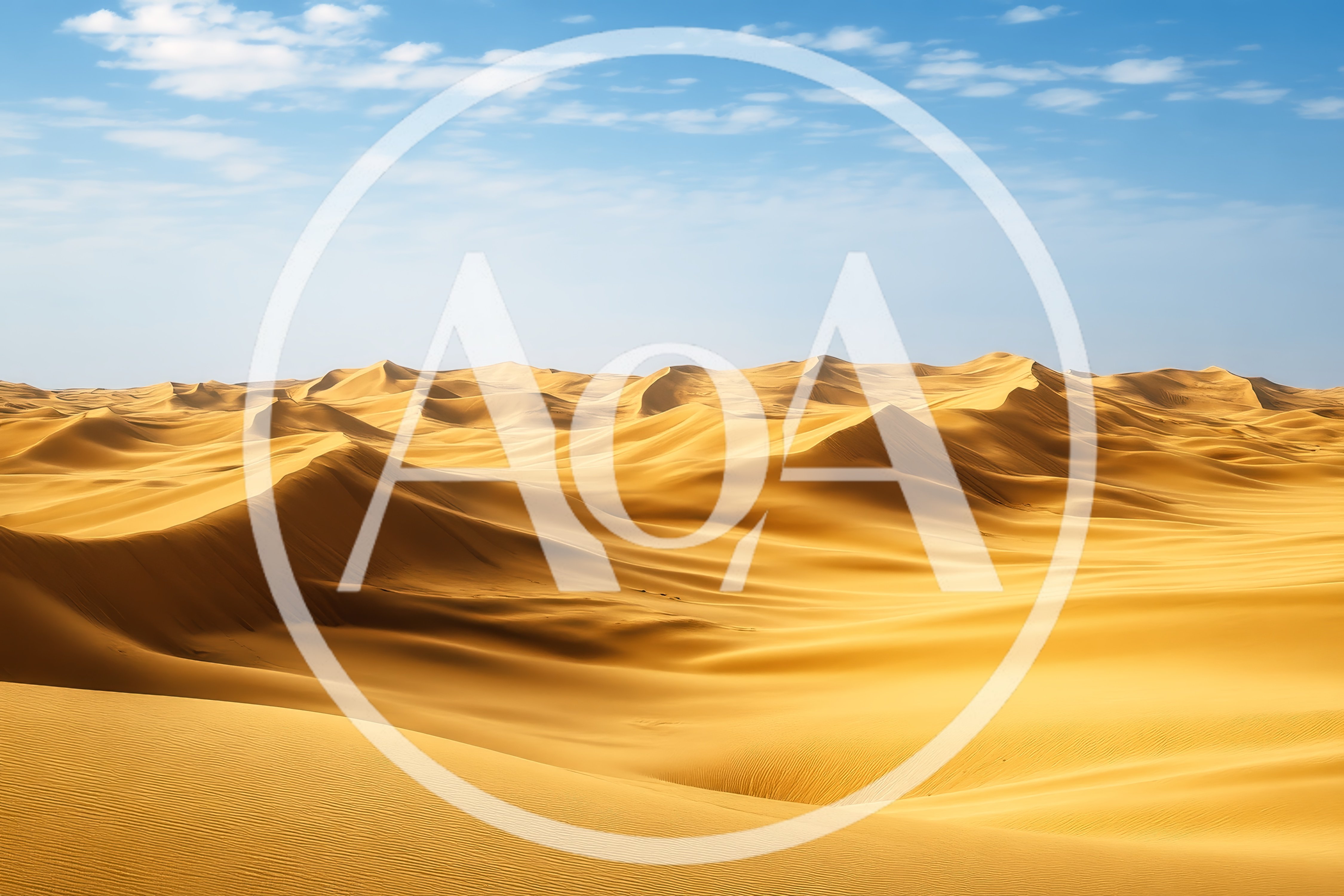 Vast Golden Sand Dunes Under A Clear Blue Sky