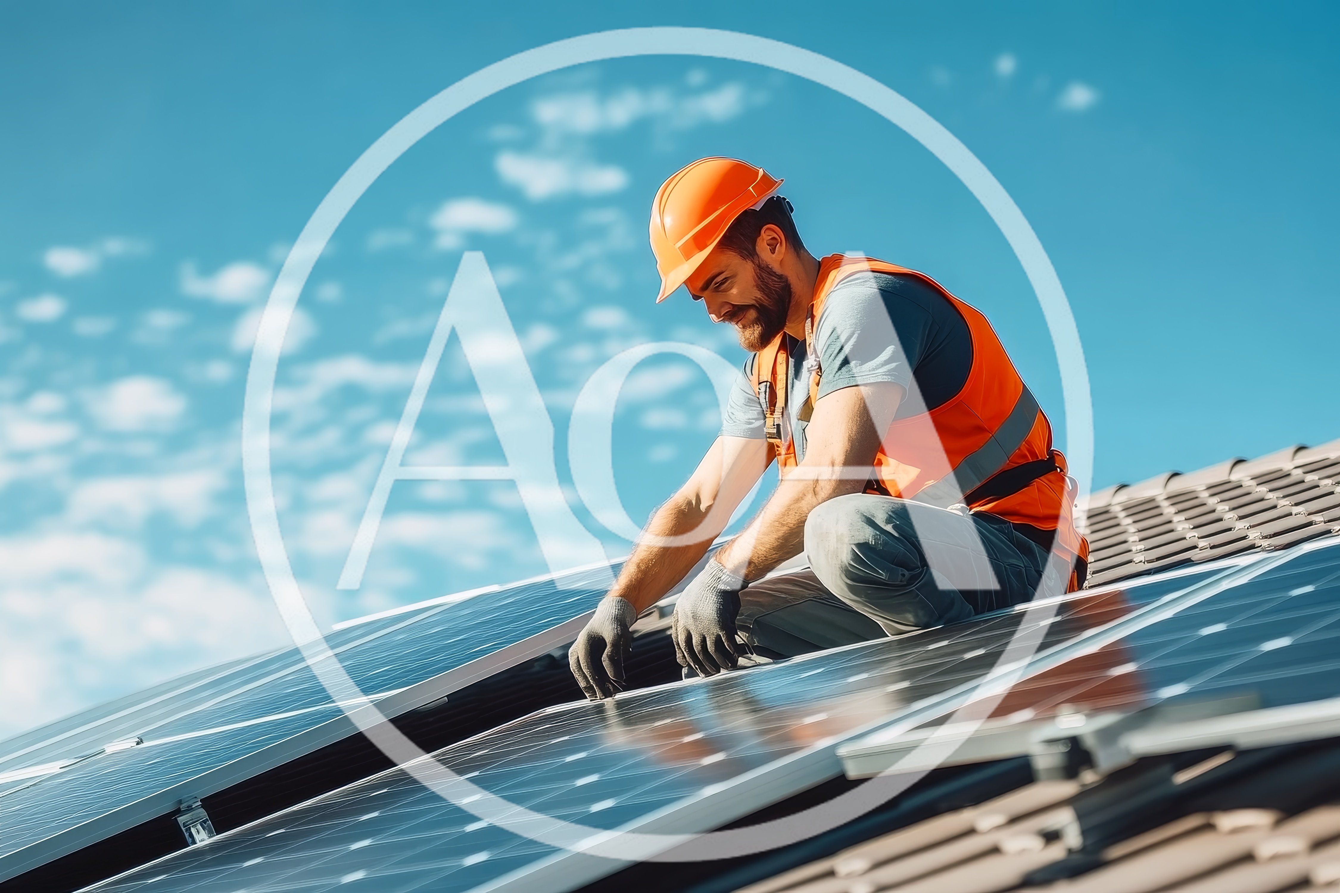 Solar Panel Technician Installing Renewable Energy System