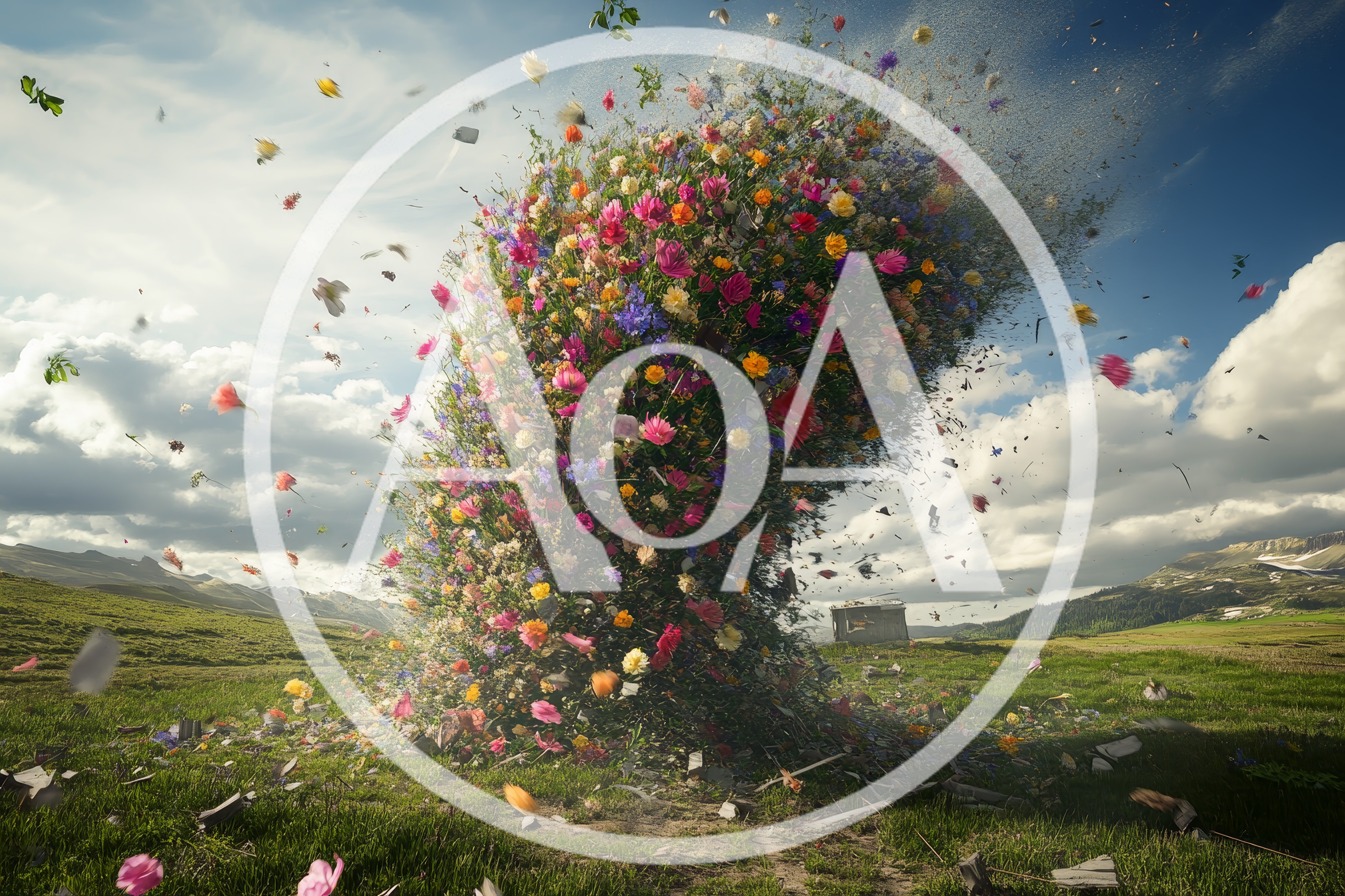 Surreal Tornado Of Vibrant Wildflowers In A Mountain Meadow