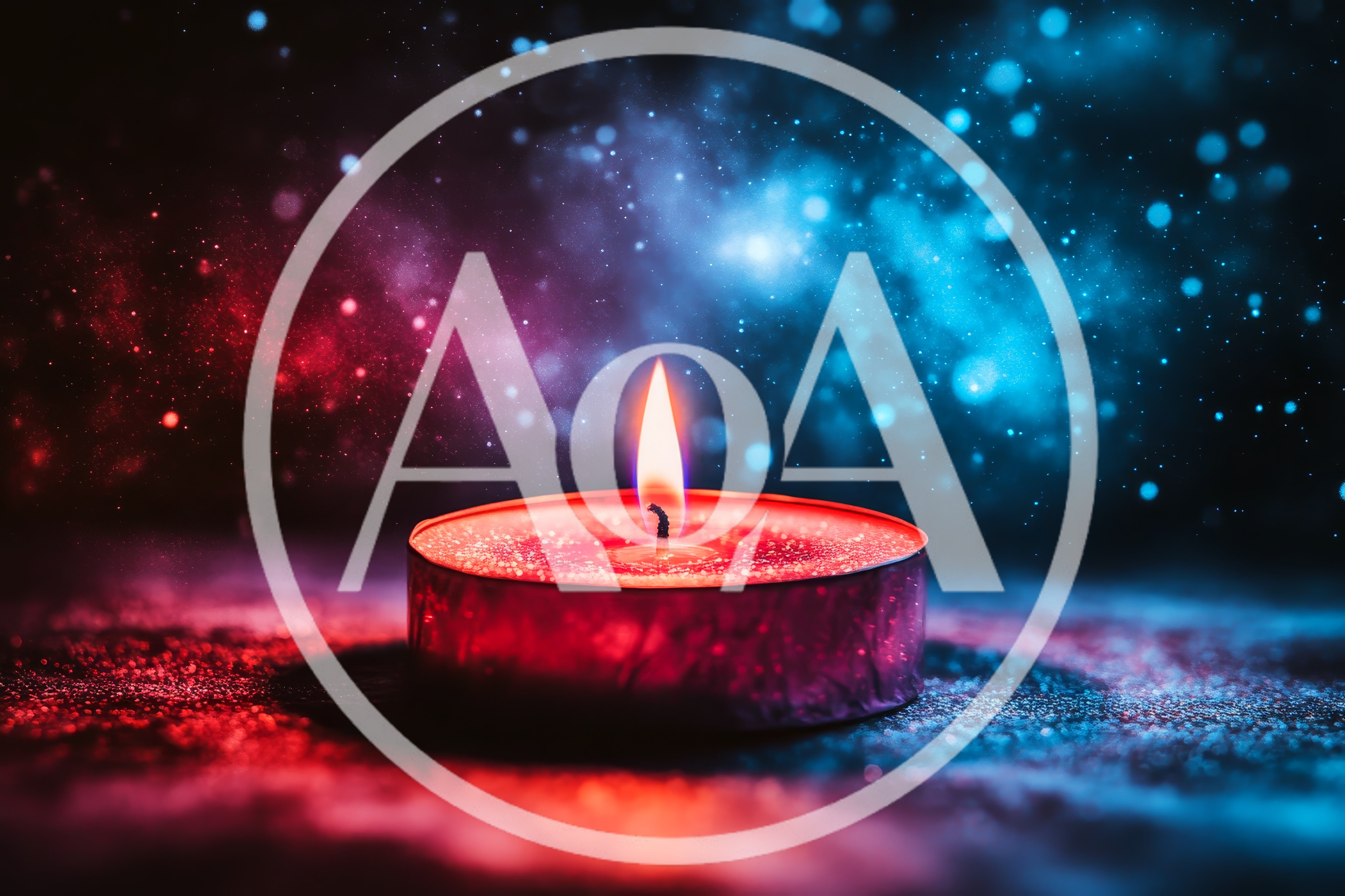 Single Lit Tea Light Candle With Bokeh Background