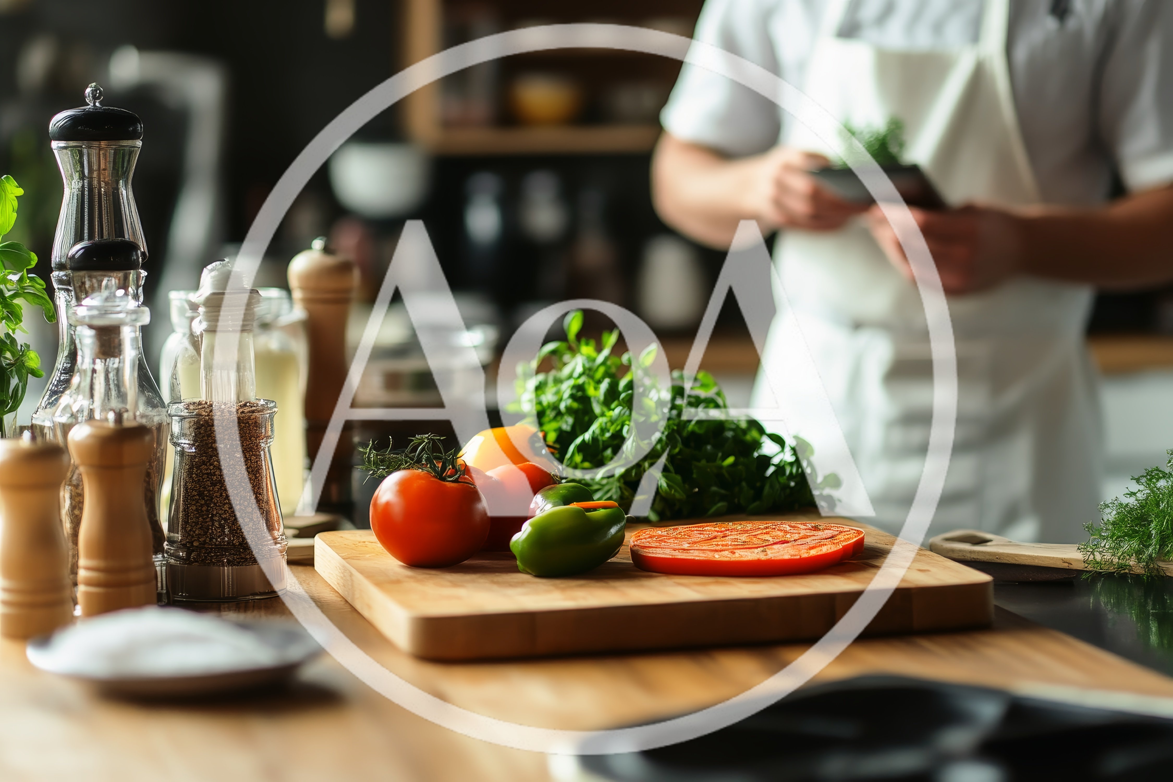 Chef Preparing Fresh Vegetables In A Professional Kitchen