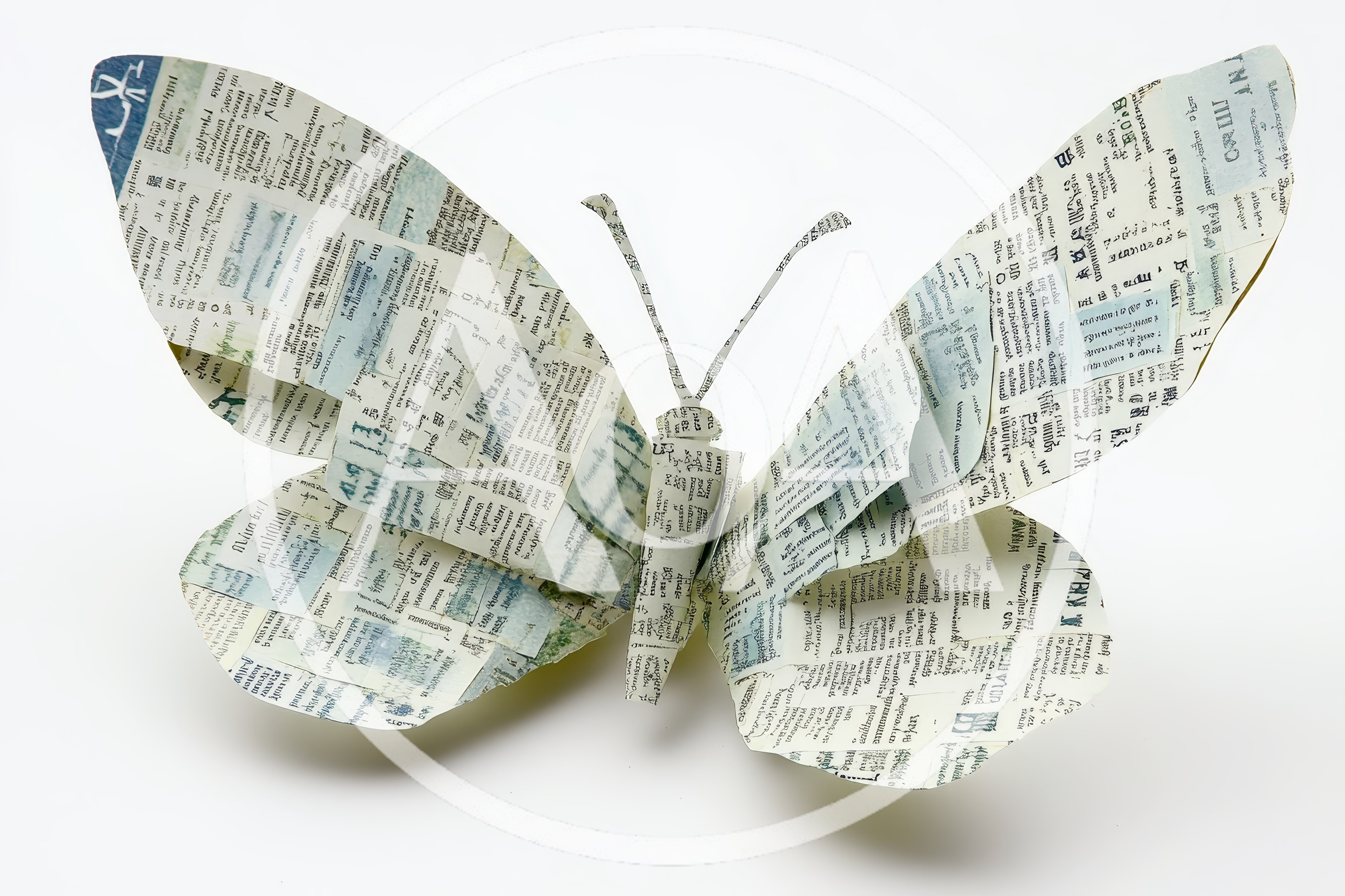 Origami Butterfly Made From Vintage Printed Paper