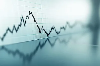 Financial Stock Market Line Graph Display