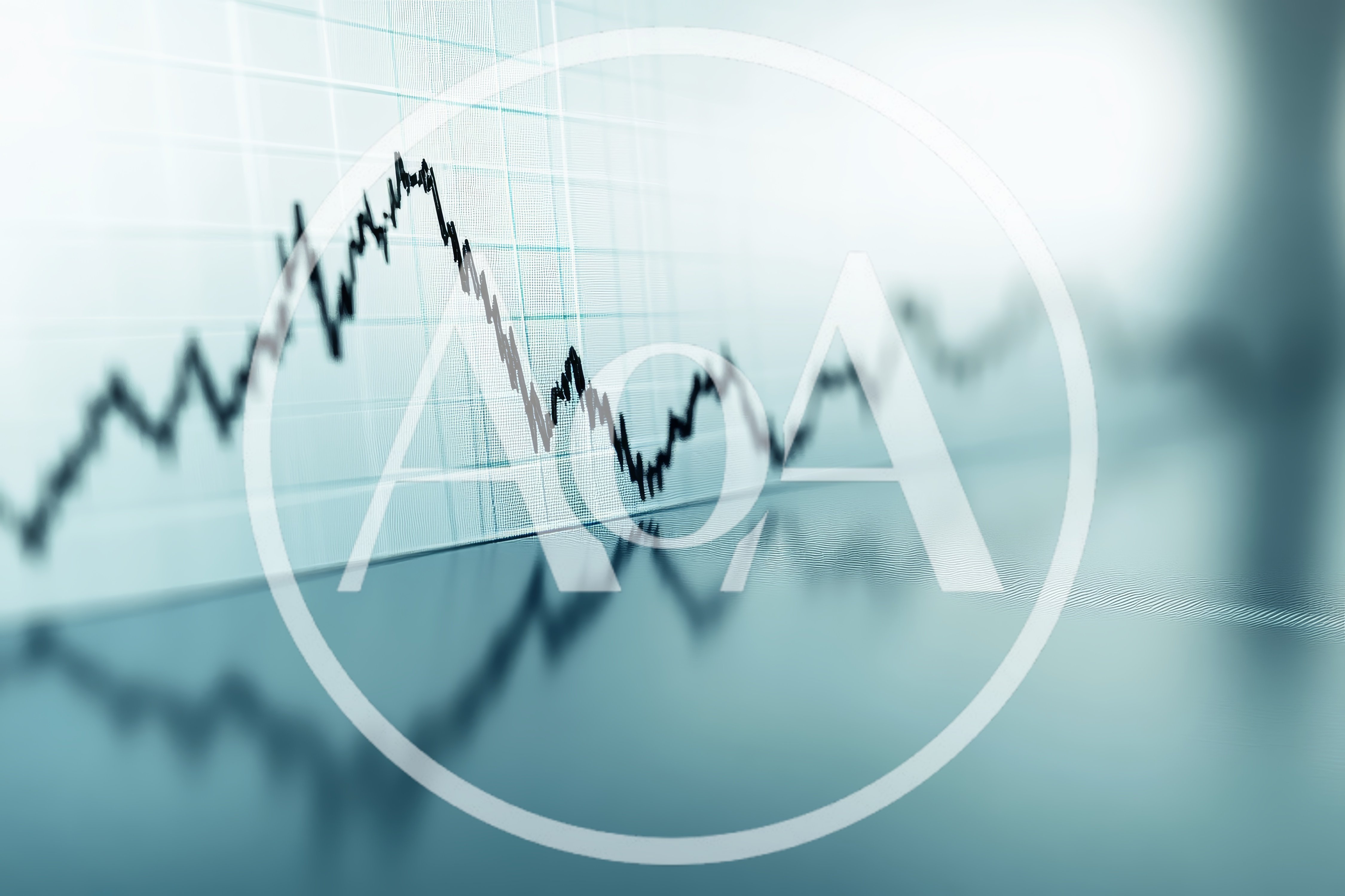 Financial Stock Market Line Graph Display