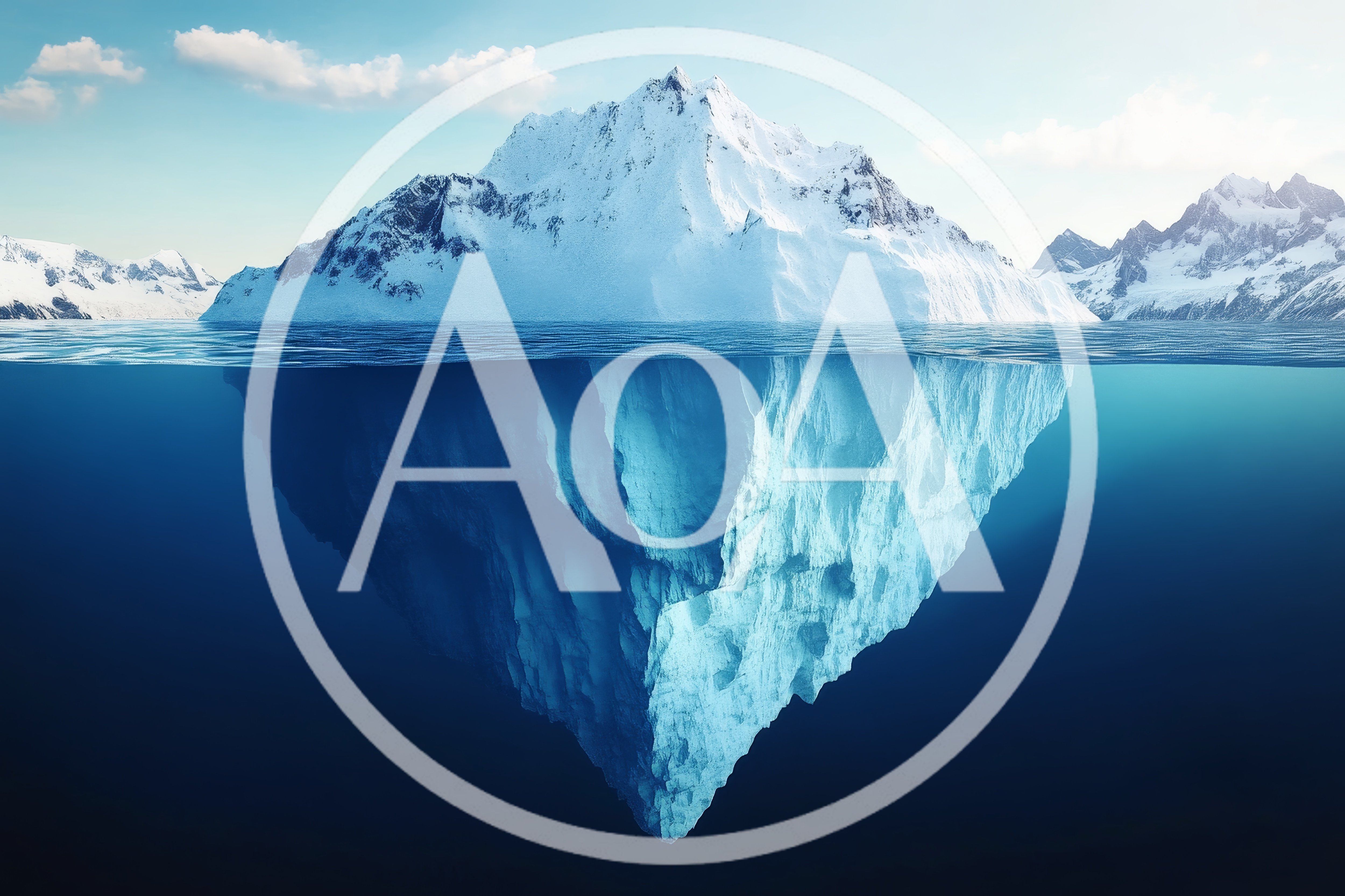 Massive Iceberg Floating In Deep Blue Arctic Ocean