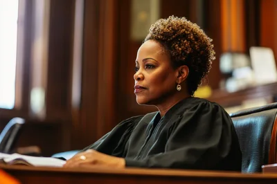 Female Judge Presiding In A Courtroom