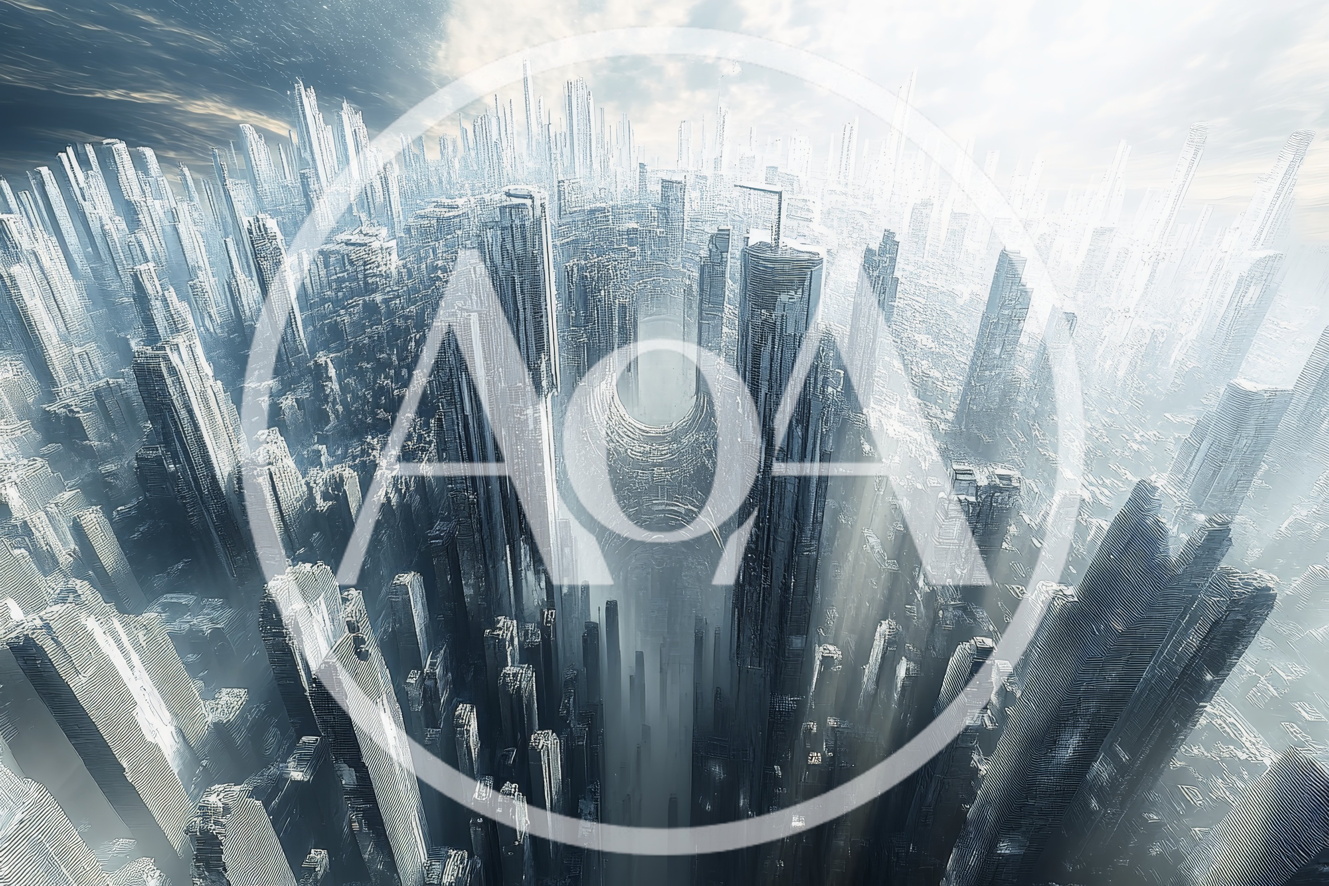 Futuristic Sci-Fi Cityscape With Massive Vertical Skyscrapers