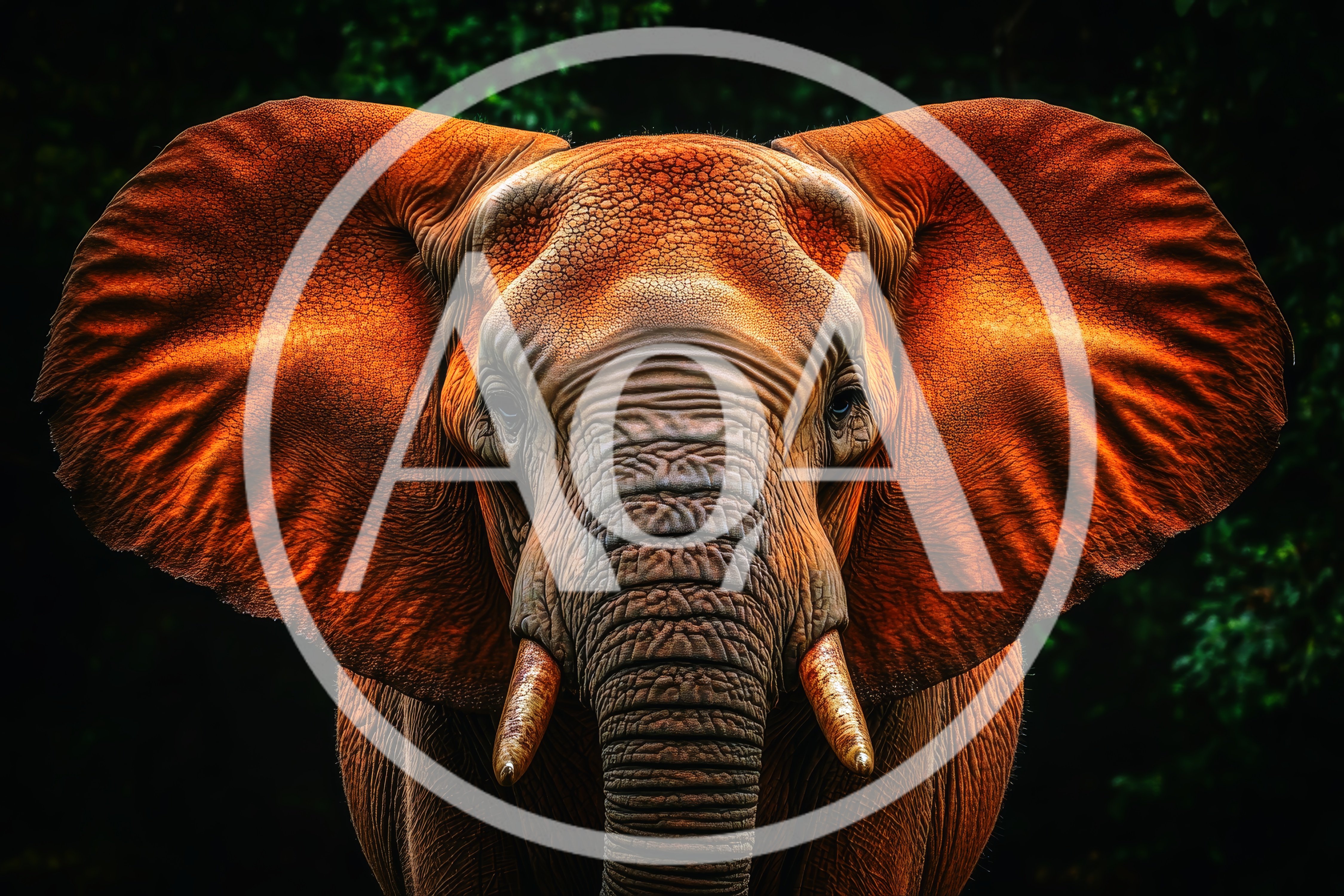 Majestic African Elephant Portrait With Large Ears