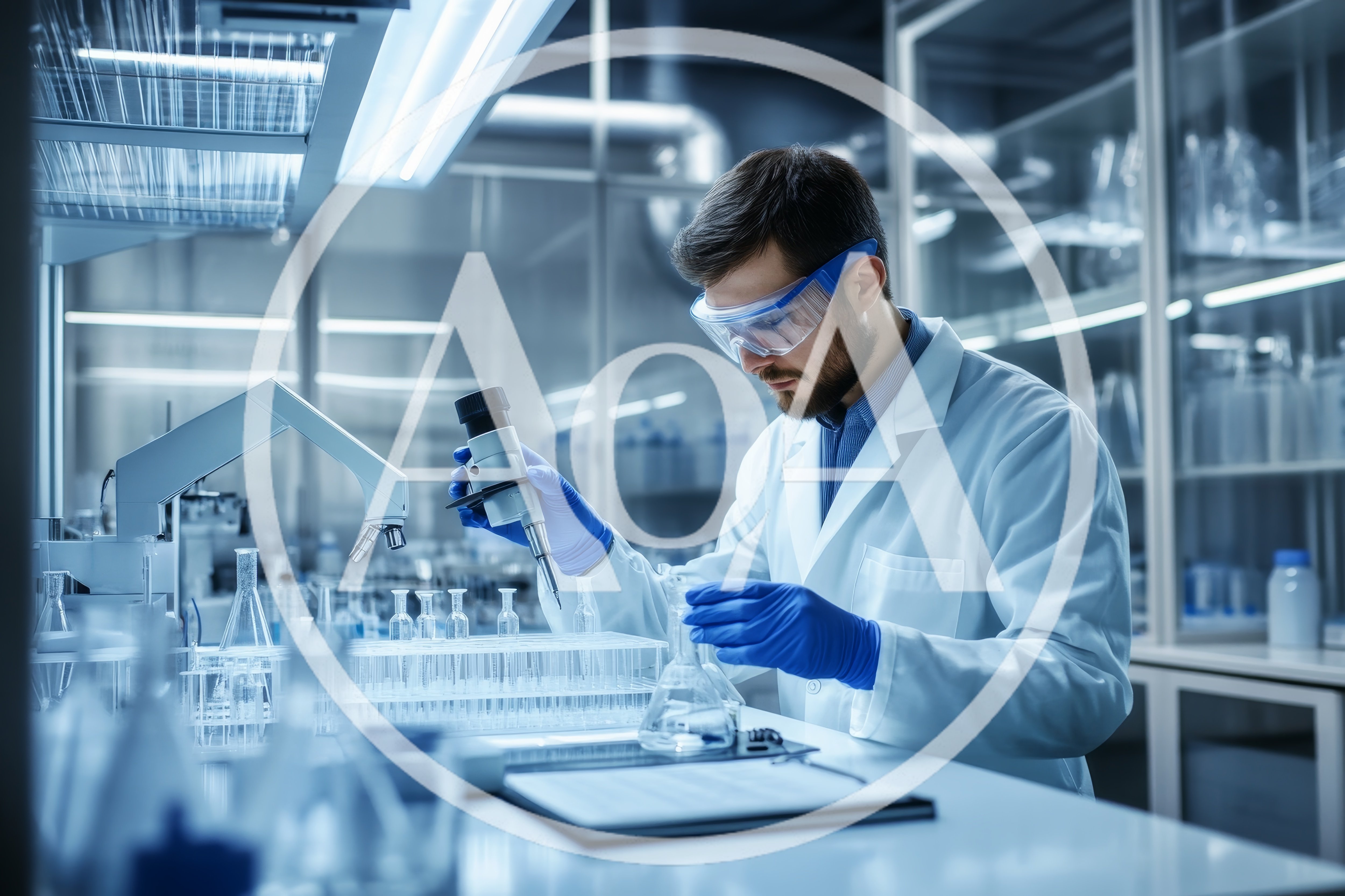 Male Scientist Conducting Research In A Modern Laboratory