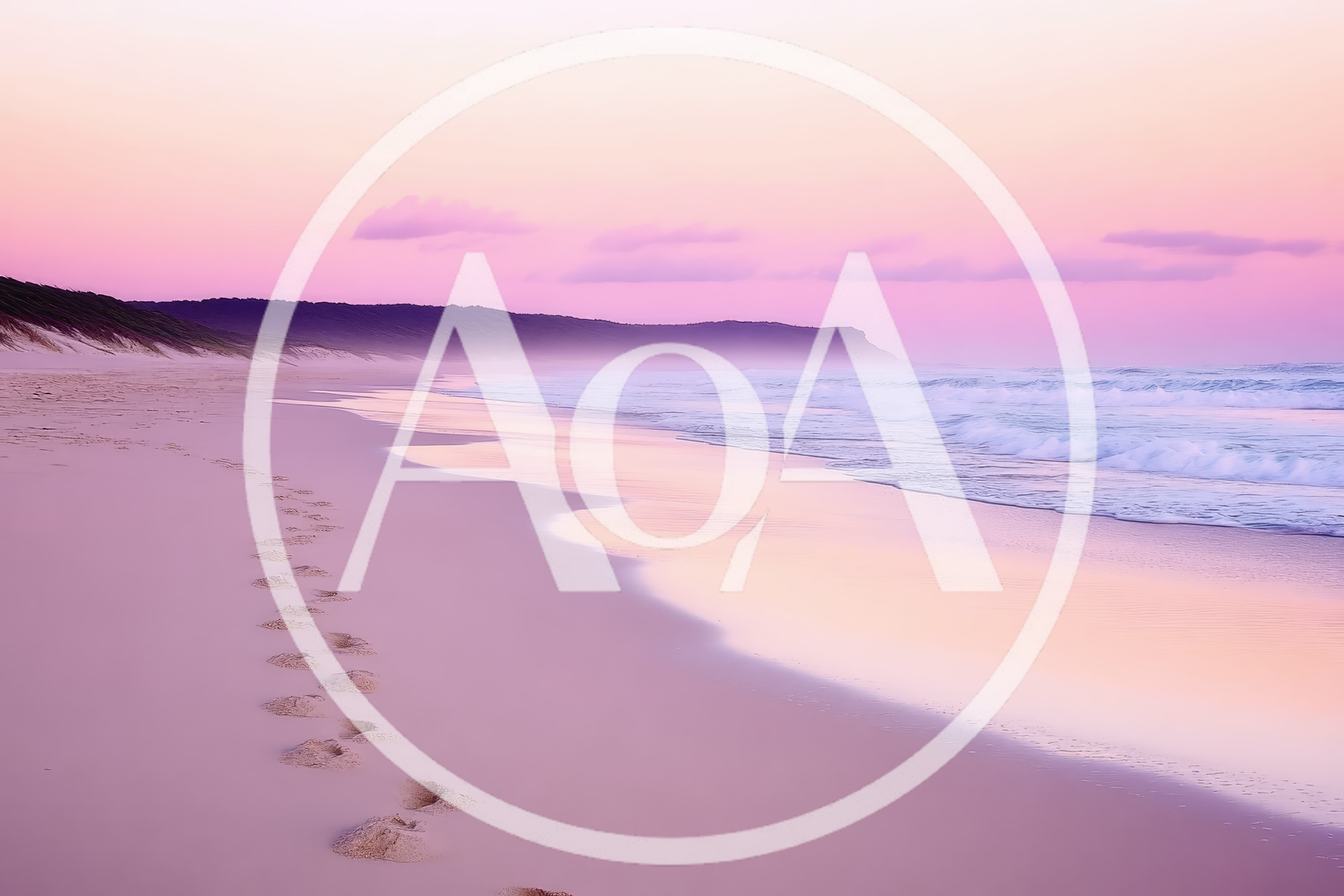 Footprints On A Serene Beach At Sunset