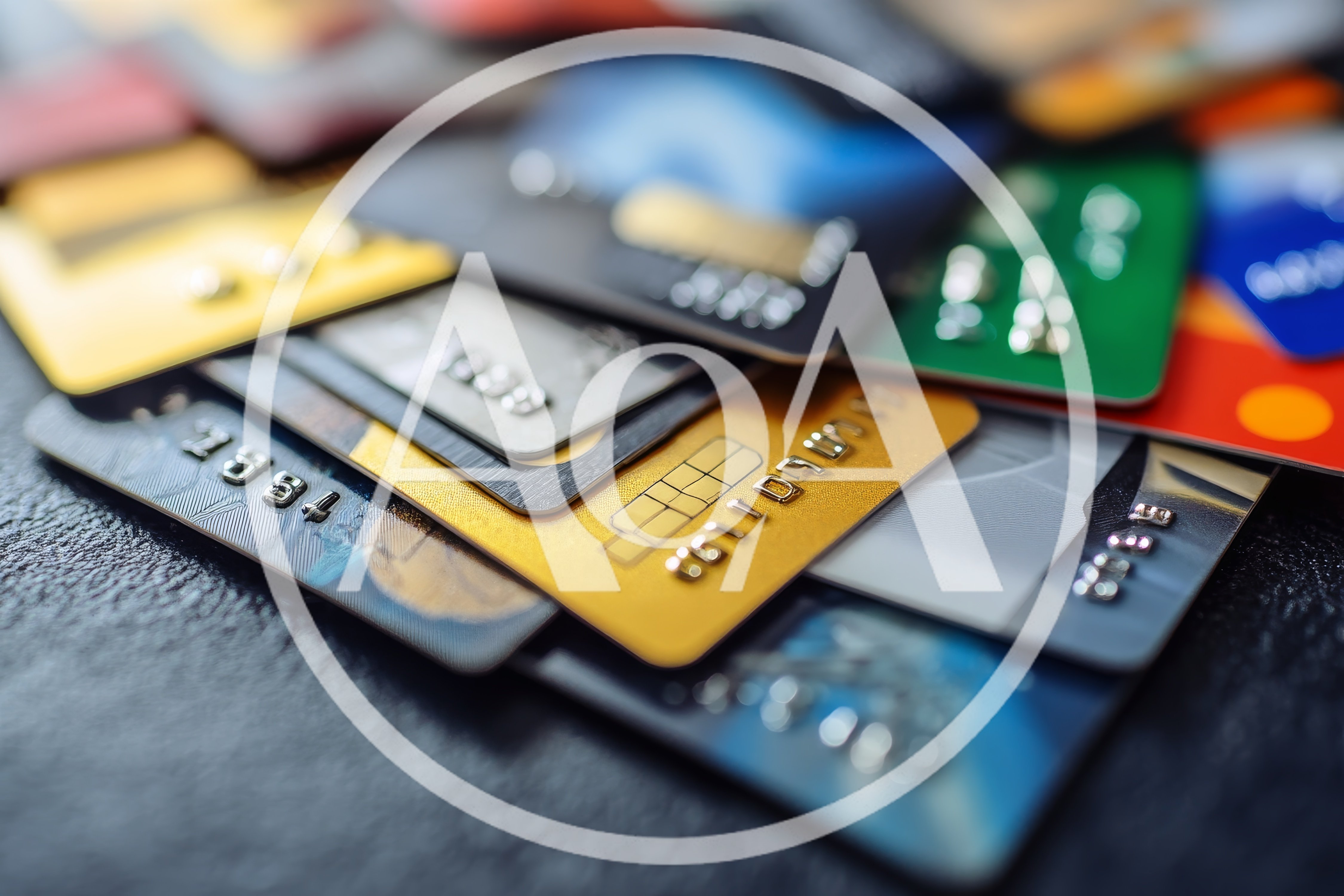 Stack of Assorted Credit and Debit Cards