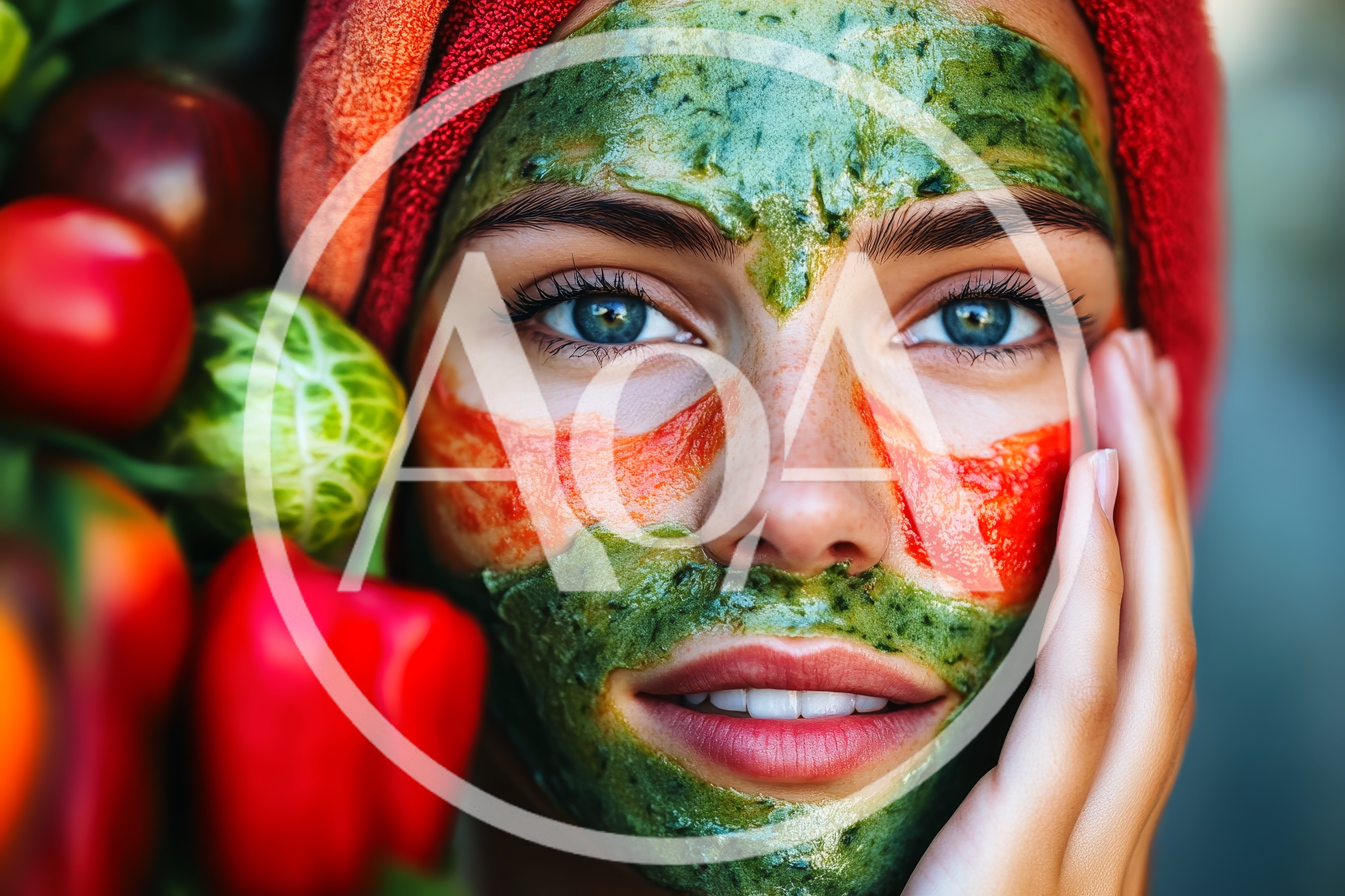 Young Woman Applying Natural Vegetable Face Mask