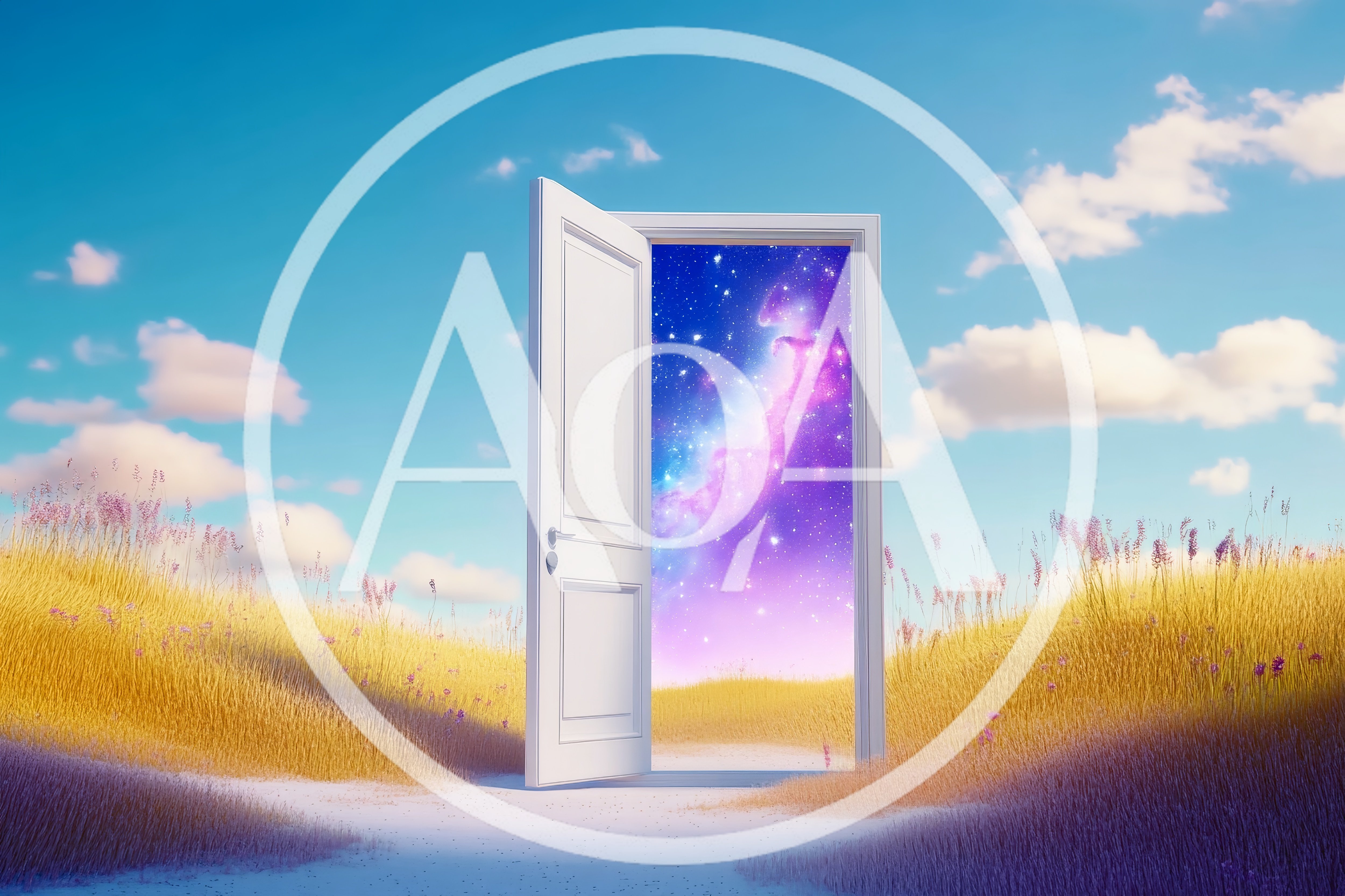 Surreal Open Doorway Leading To A Cosmic Galaxy